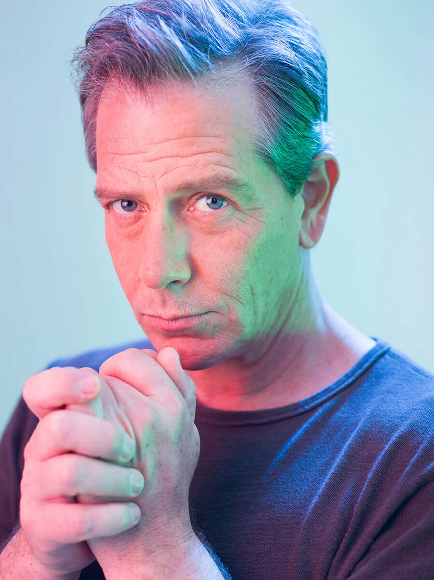 Ben Mendelsohn, intense gaze, pink and green lighting, Full HD Phone Wallpaper