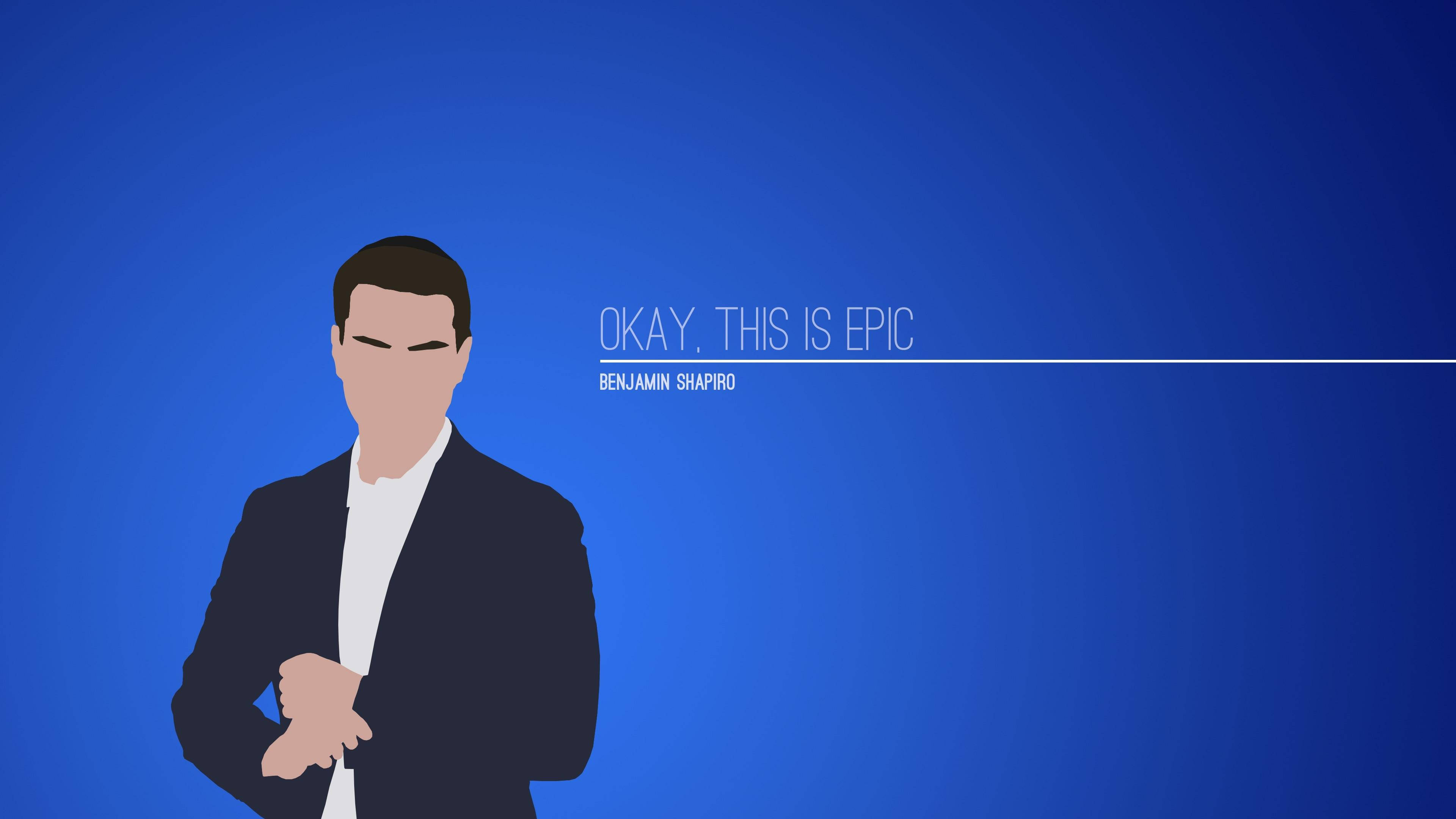Ben Shapiro, minimalist illustration, suit, 4K Desktop Wallpaper