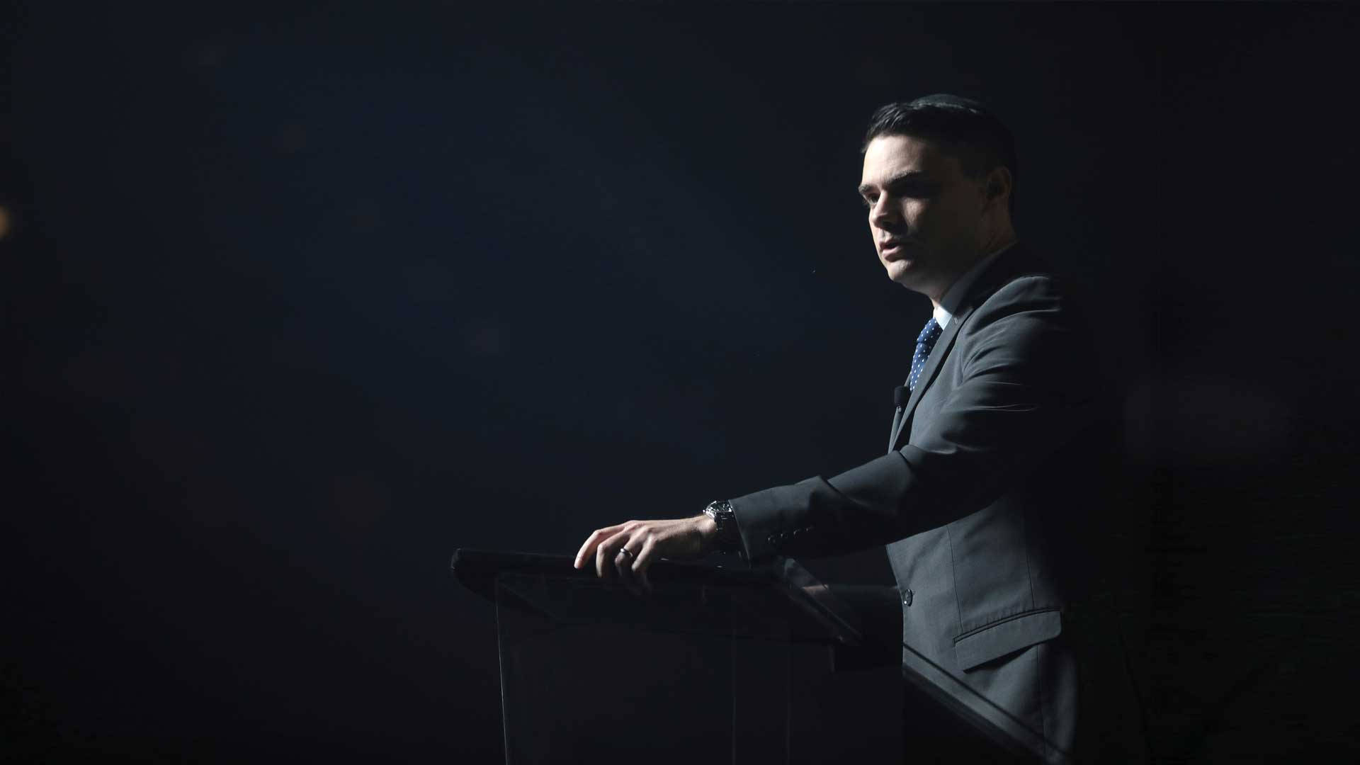 Ben Shapiro, suit, podium, Full HD Desktop Wallpaper