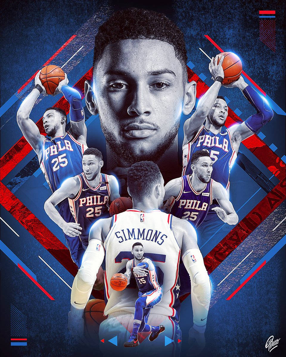 Ben Simmons, basketball player, action poses, SD Phone Wallpaper