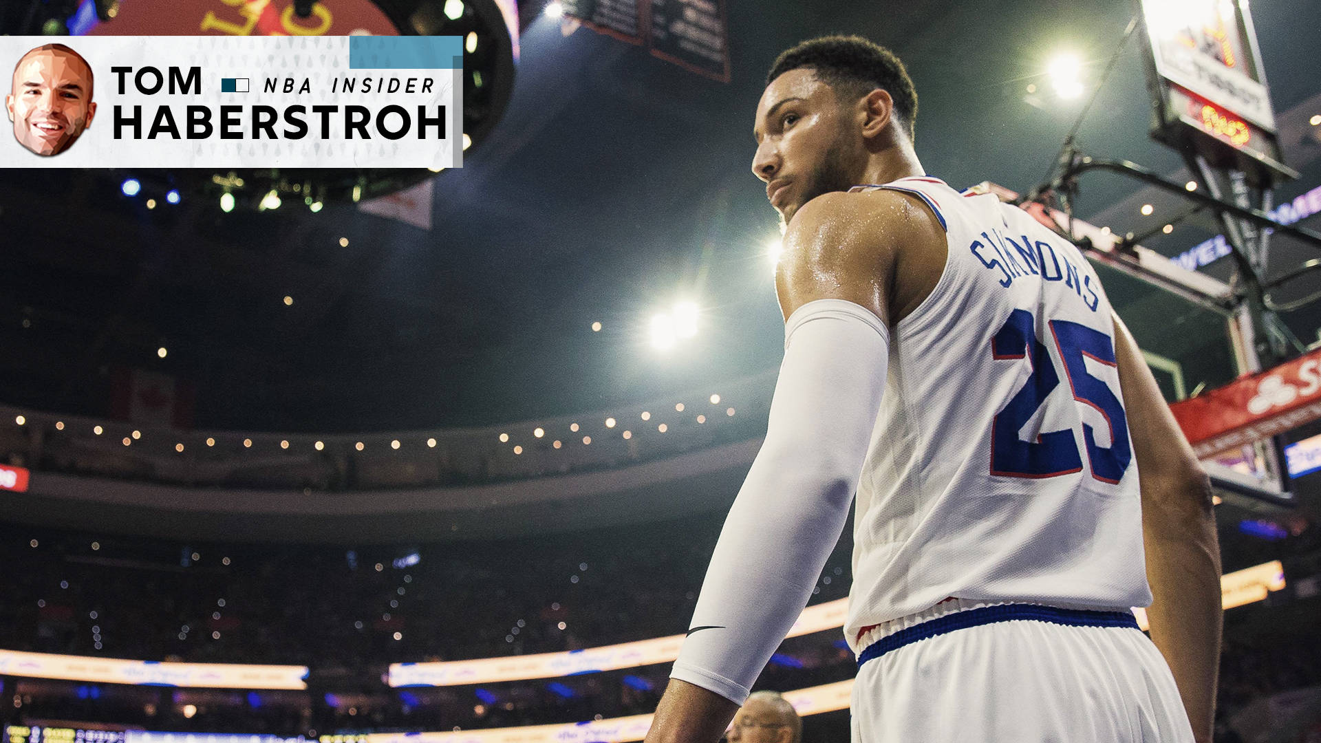 Ben Simmons, white jersey, number 25, Full HD Desktop Wallpaper