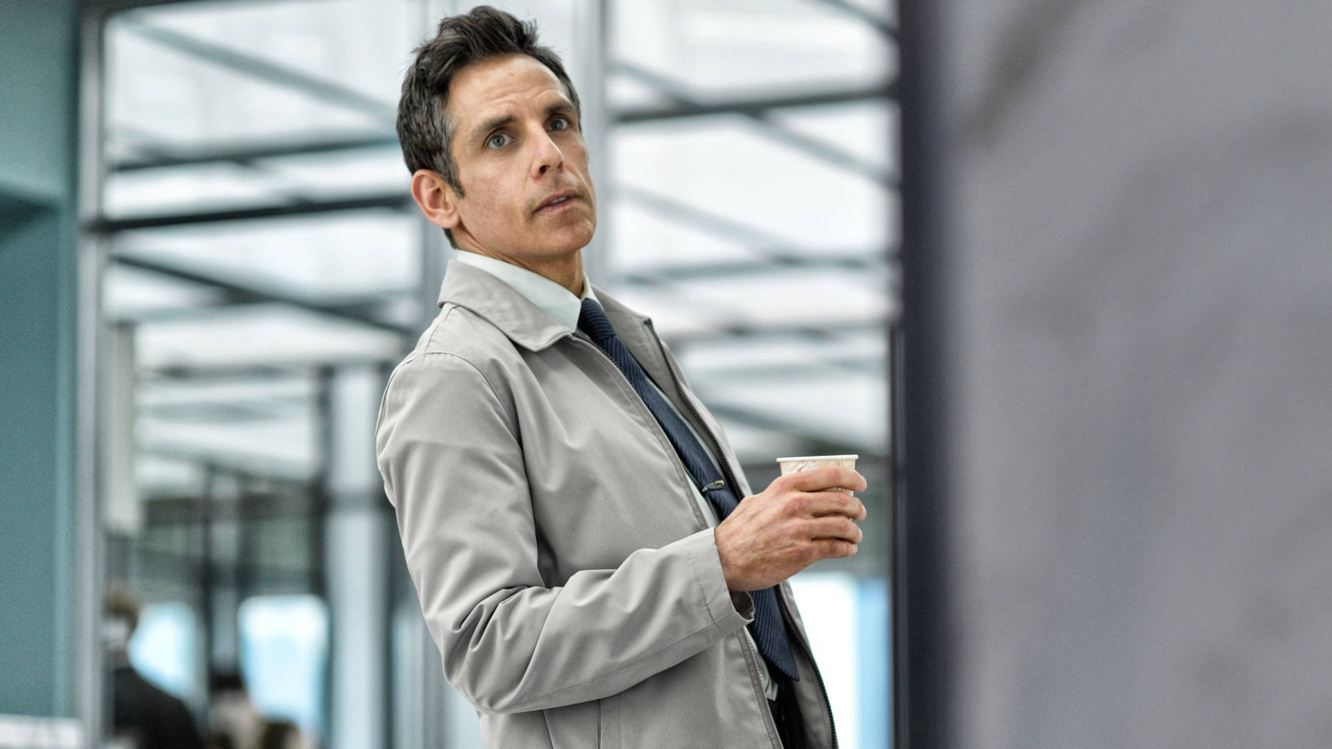 Ben Stiller, gray coat, tie, Full HD Desktop Wallpaper