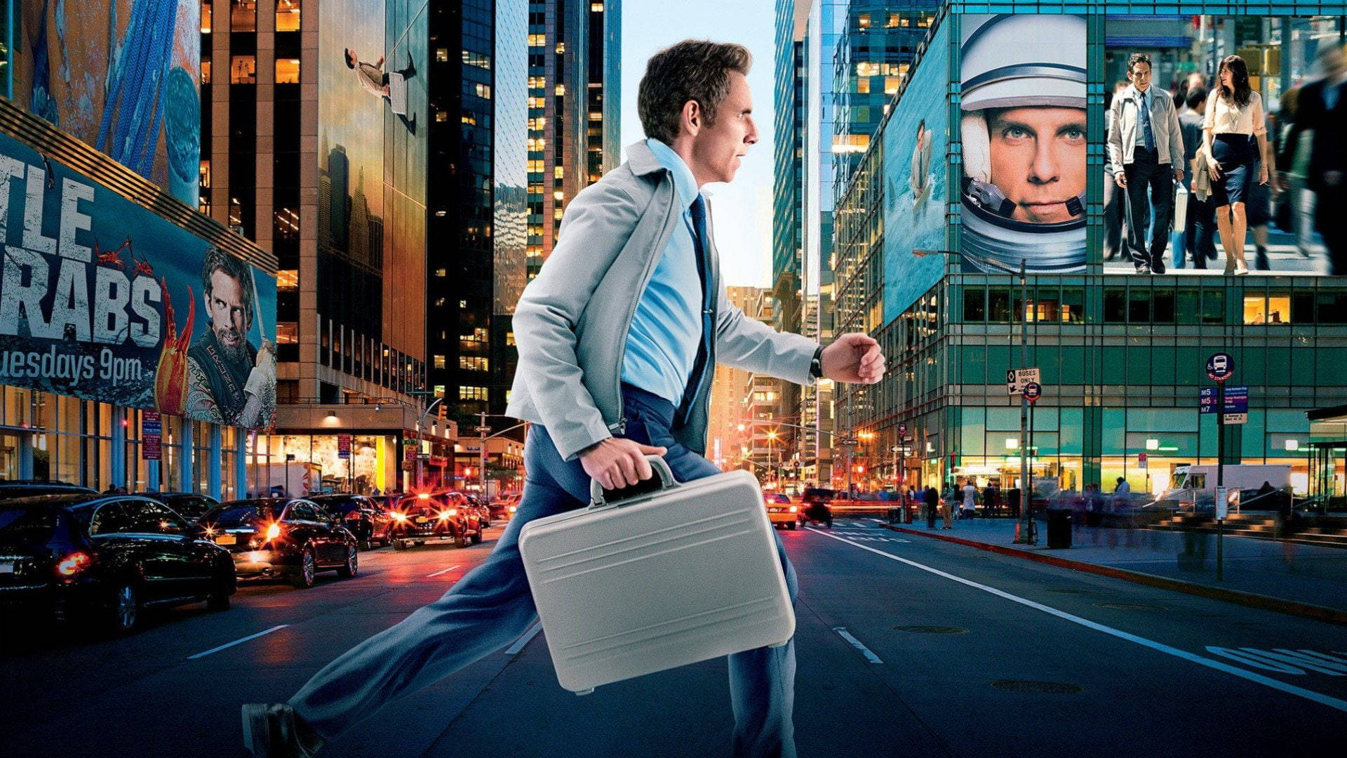 Ben Stiller, city street, bustling city, Full HD Desktop Wallpaper