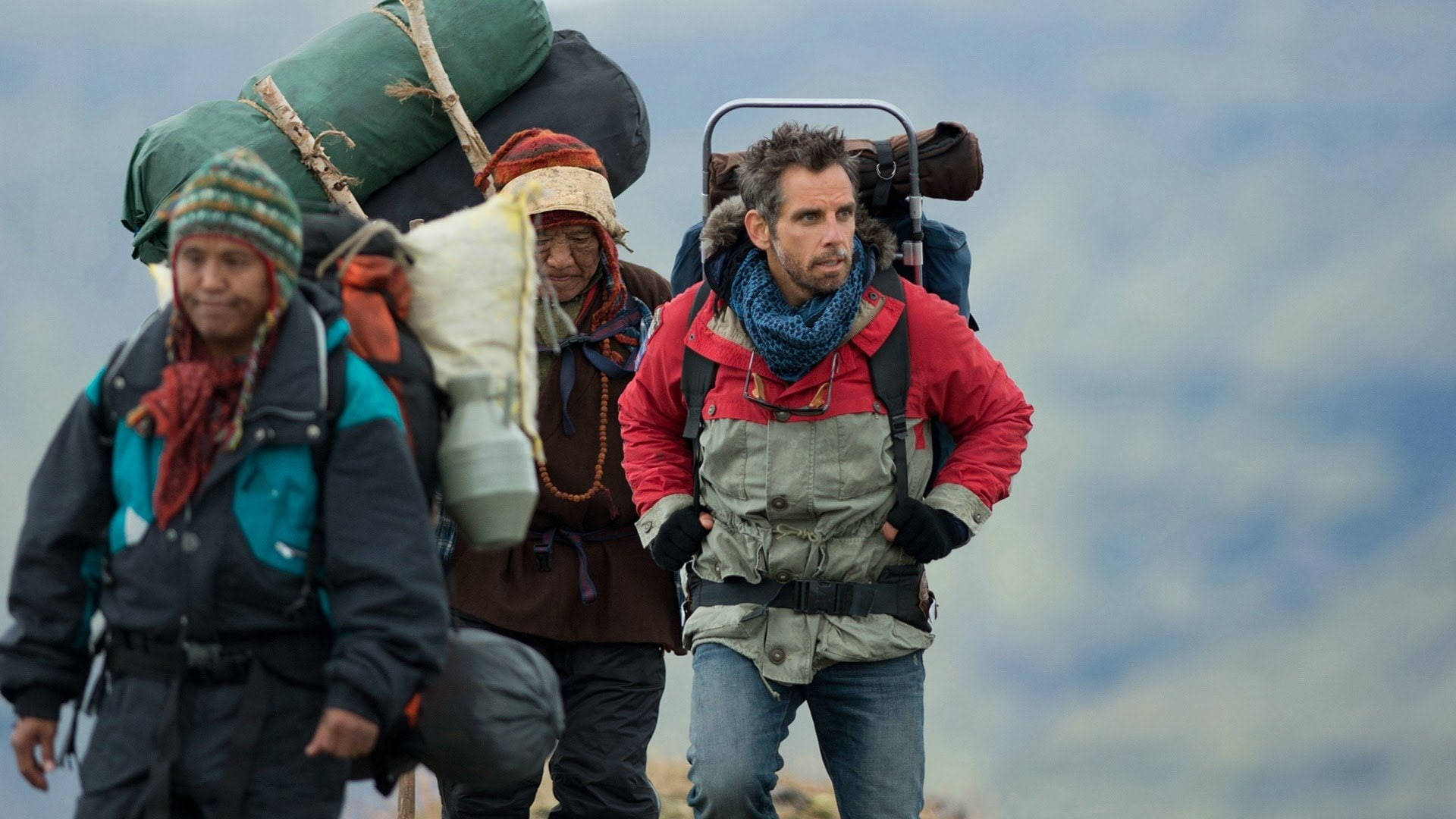 Ben Stiller, misty mountain trail, overcast skies, Full HD Desktop Wallpaper