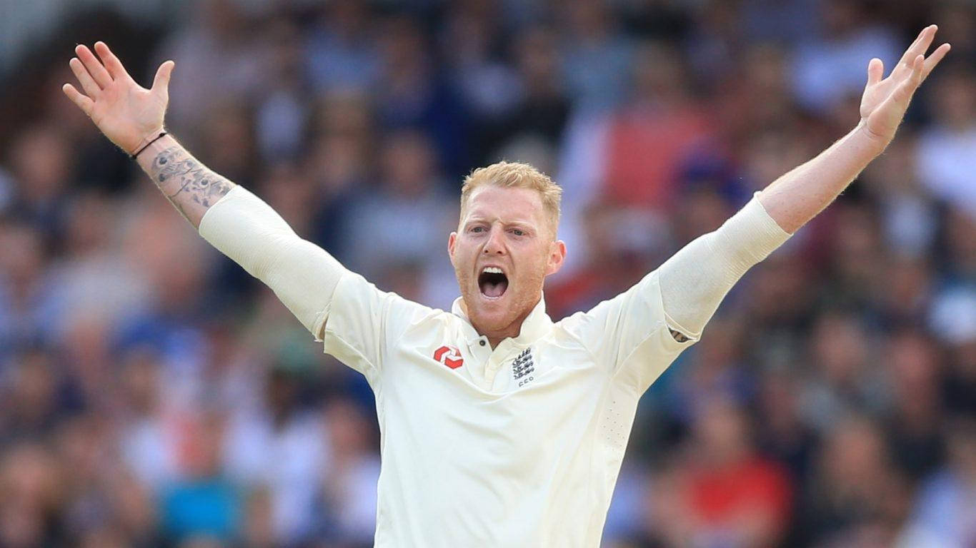 Ben Stokes, white uniform, stadium crowd, HD Desktop Wallpaper