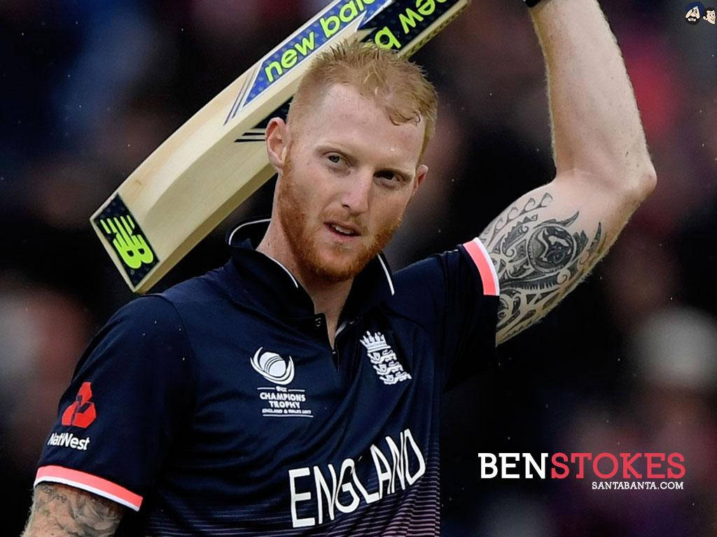 Ben Stokes, bat, dark stadium, SD Desktop Wallpaper