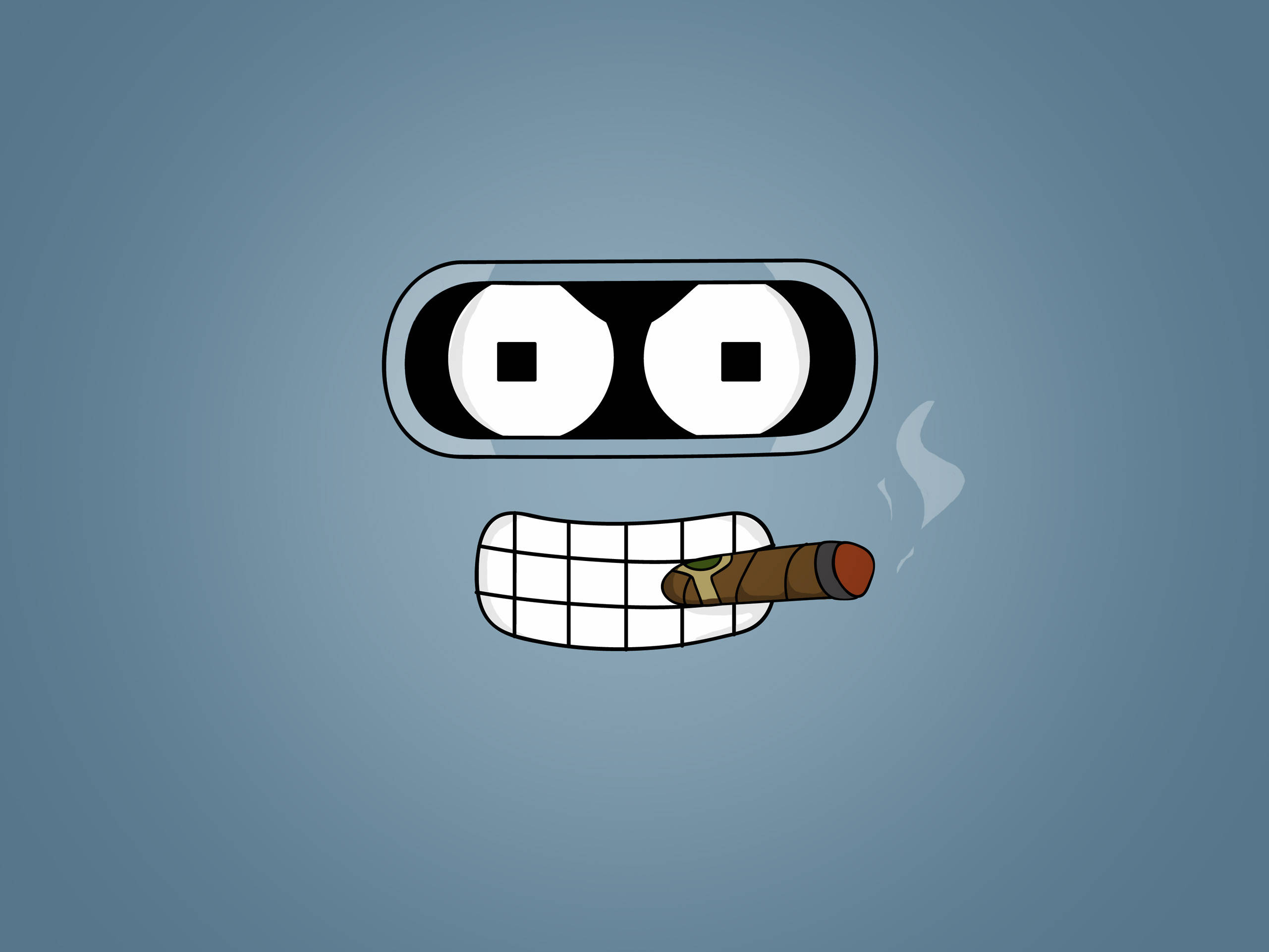 Bender, Futurama, cigarette, 2K Desktop Wallpaper