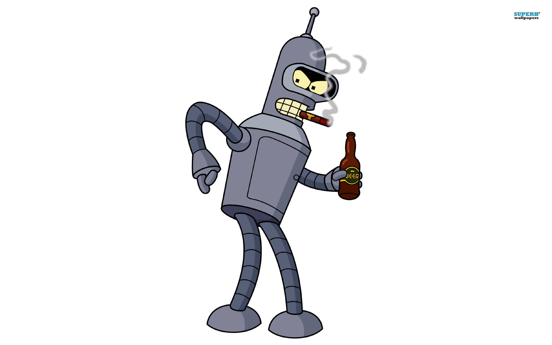 Futurama, Bender, beer bottle, Full HD Desktop Wallpaper