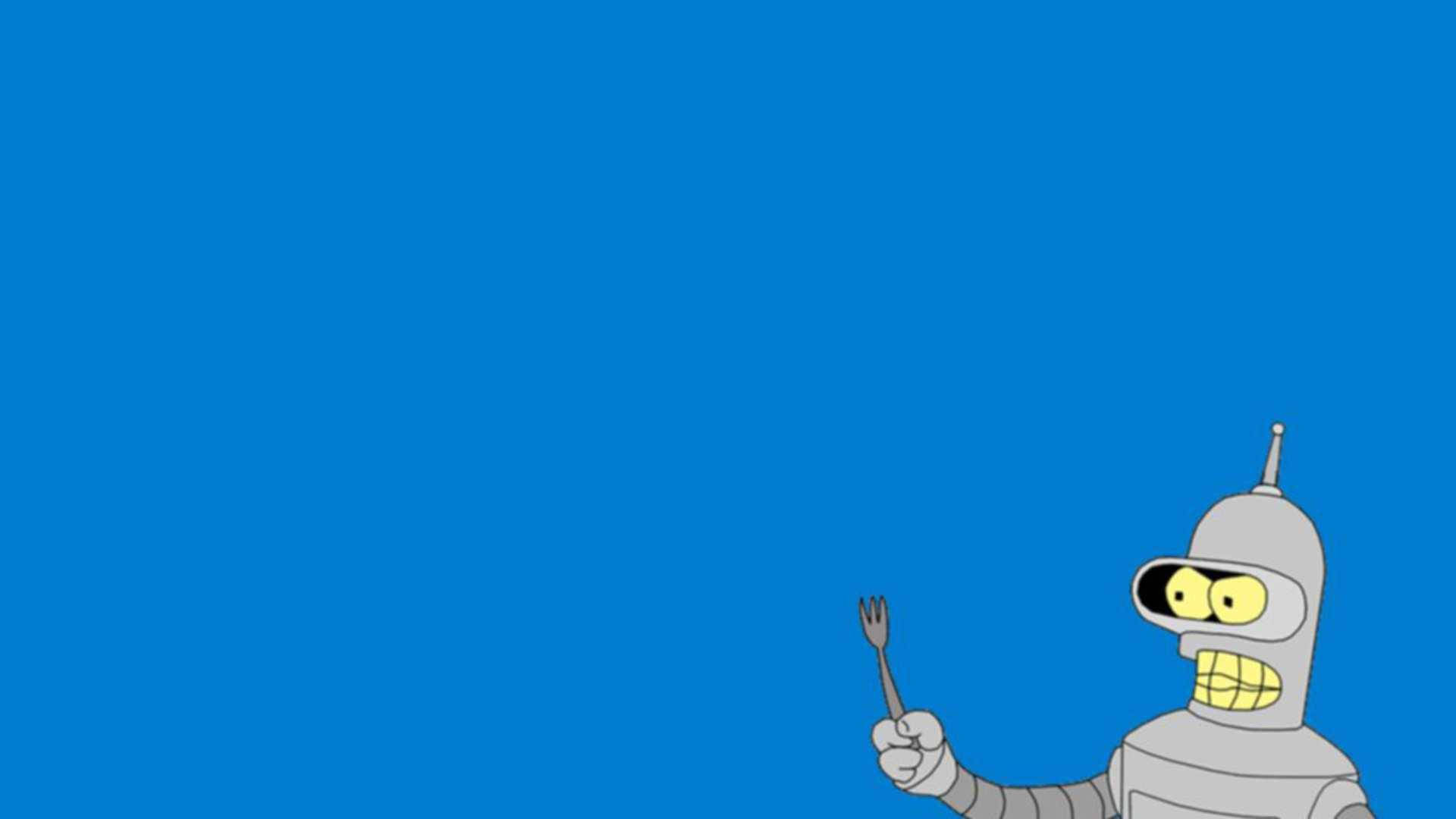 Futurama, Bender, fork, Full HD Desktop Wallpaper