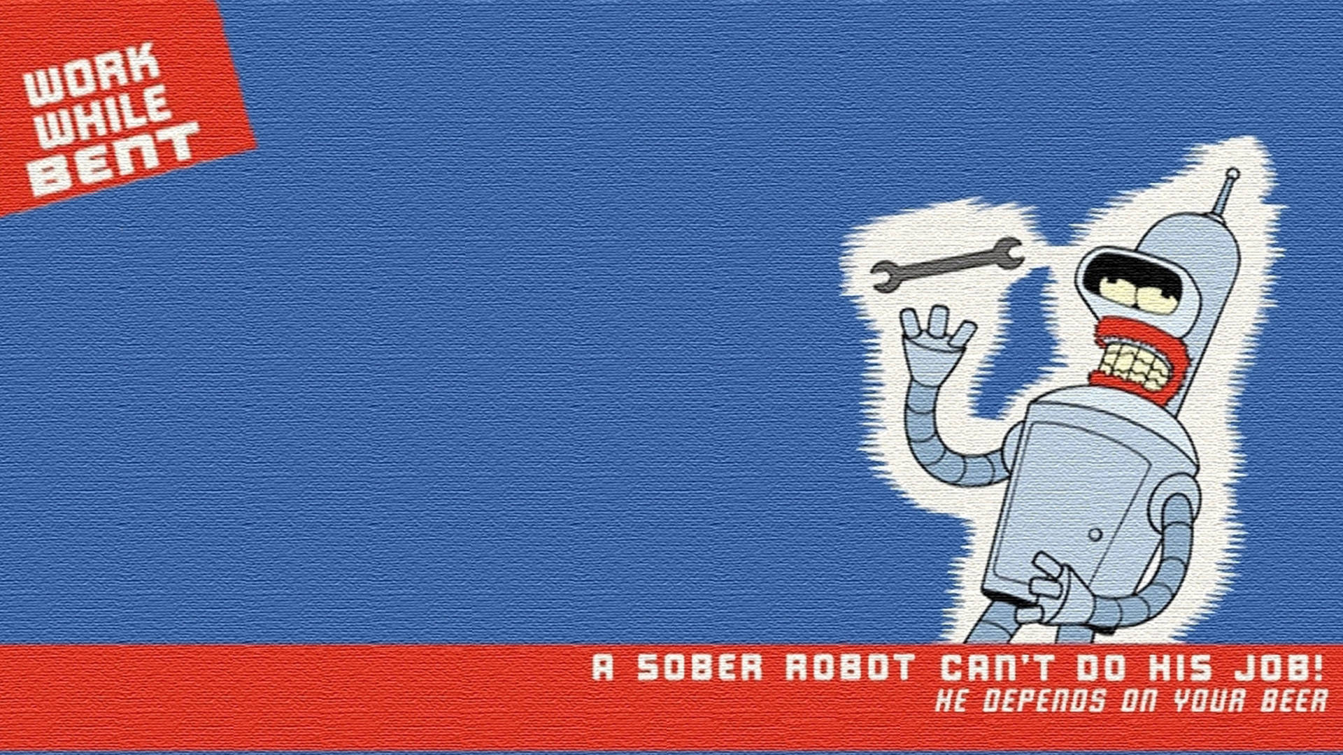 Futurama, Bender, wrench, Full HD Desktop Wallpaper