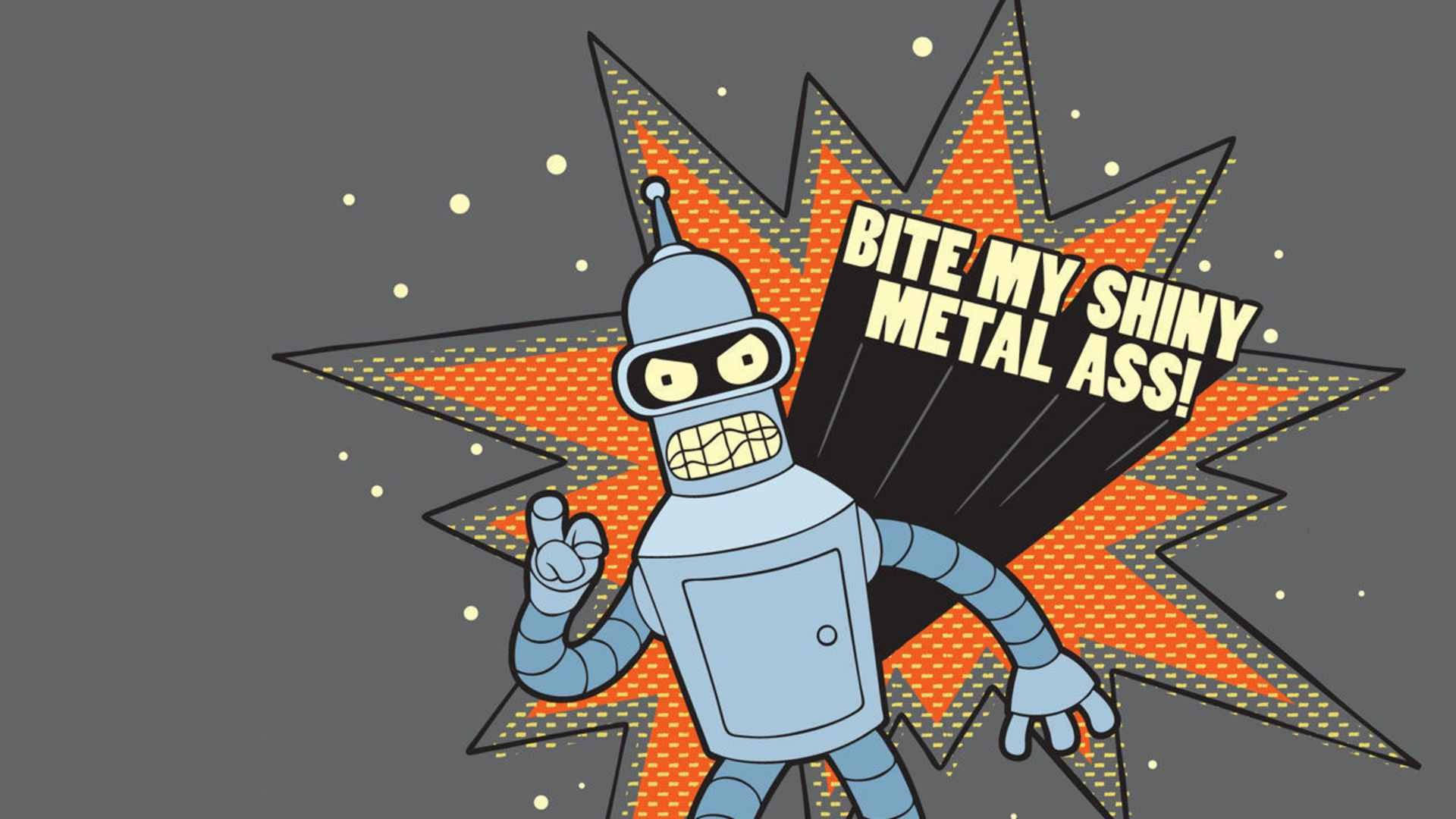 Futurama, Bender, grinning face, Full HD Desktop Wallpaper