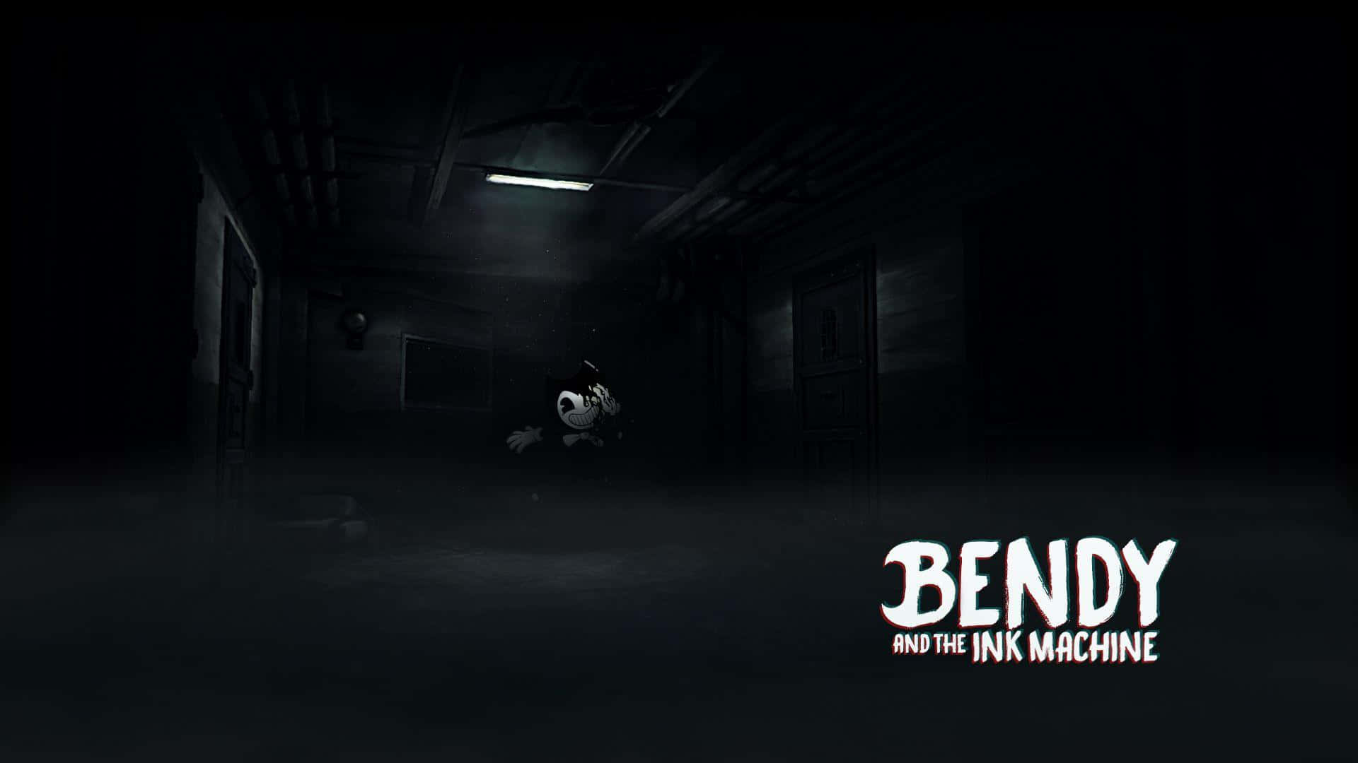 Bendy and the Ink Machine, fluent light, dark hallway, Full HD Desktop Wallpaper