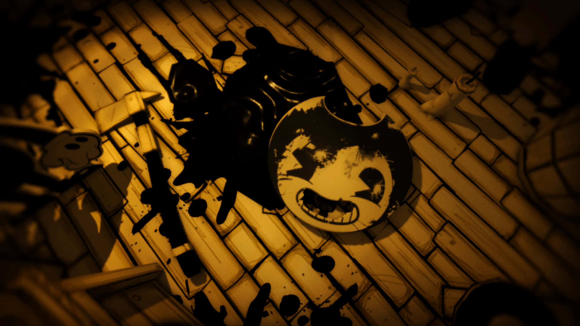 Bendy and the Ink Machine, Ink Machine, cartoonish monster face, Full HD Desktop Wallpaper