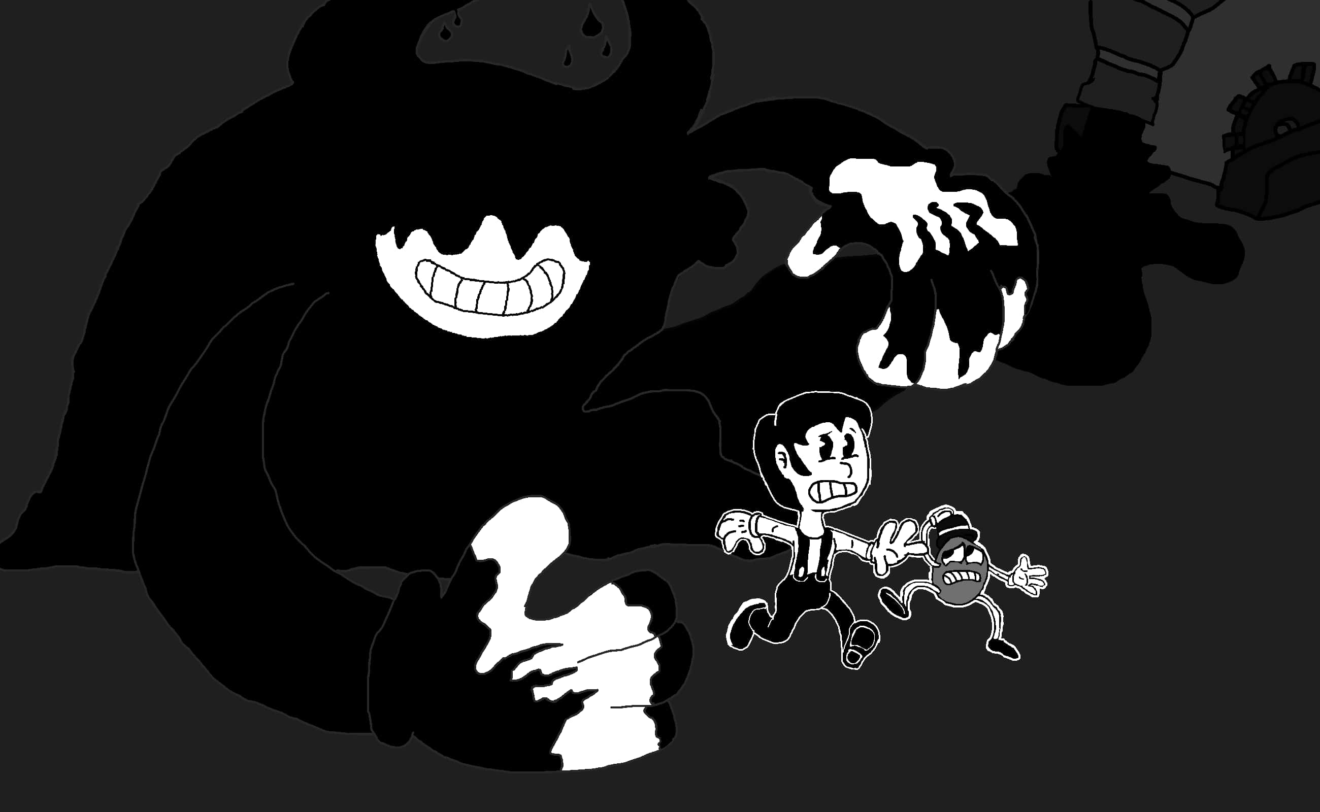 Bendy and the Ink Machine, cartoon boy, robot, 2K Desktop Wallpaper