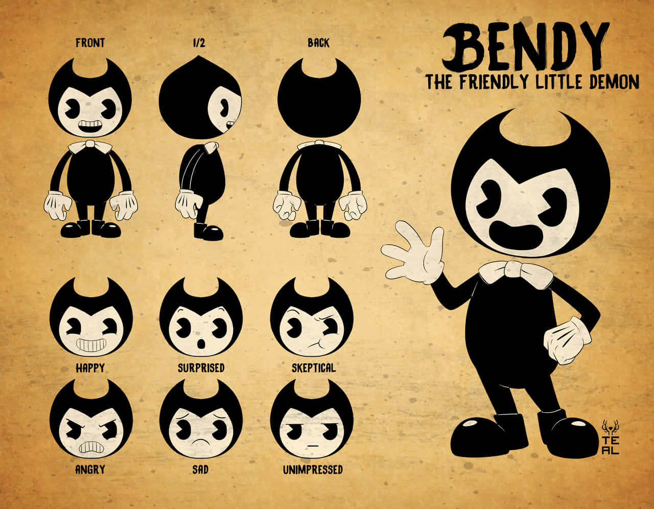 Bendy, Bendy and the Ink Machine, friendly little demon, HD Desktop Wallpaper