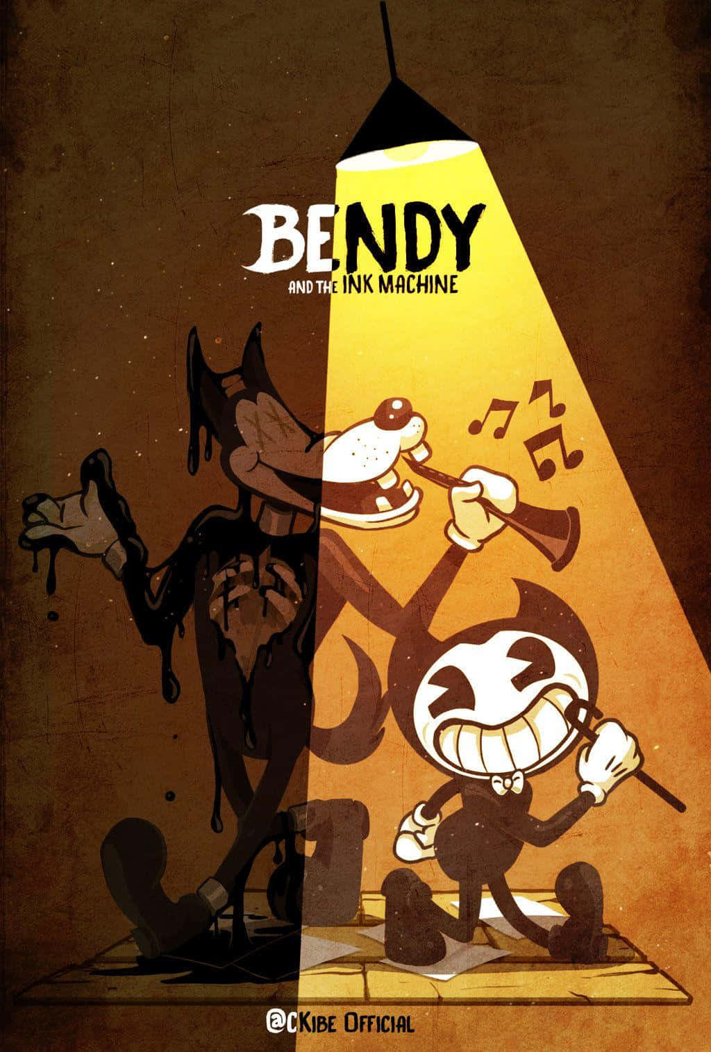 Bendy and the Ink Machine, cartoon character, trumpet, HD Phone Wallpaper