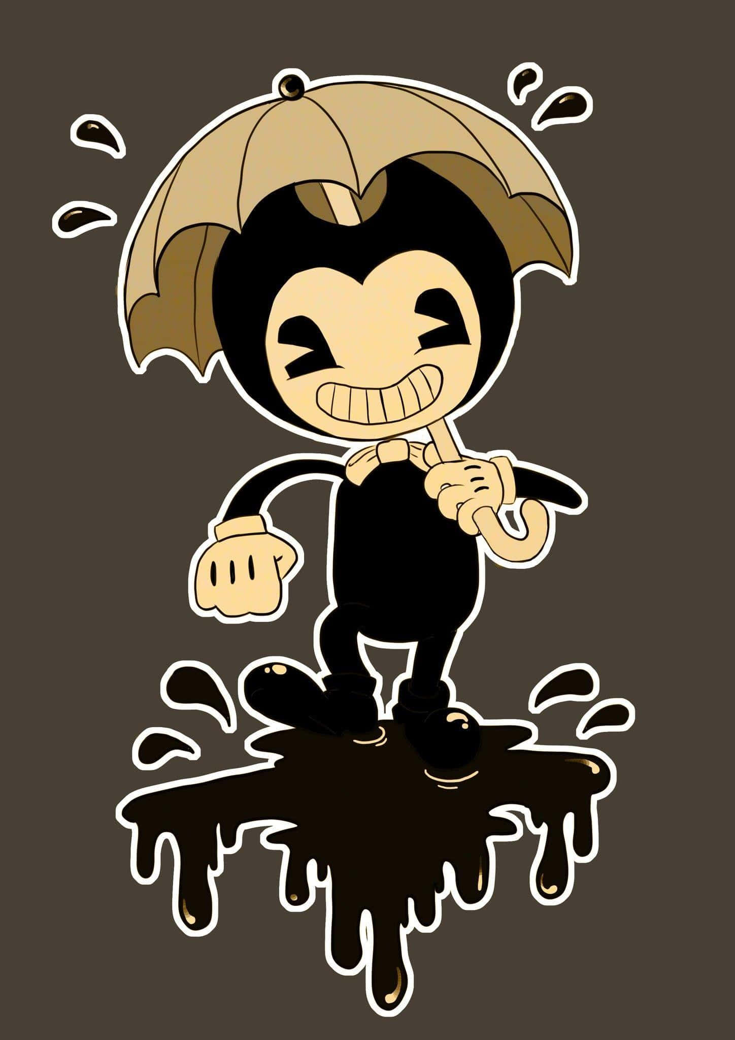 Bendy and the Ink Machine, umbrella, dark brown puddle, Full HD Phone Wallpaper
