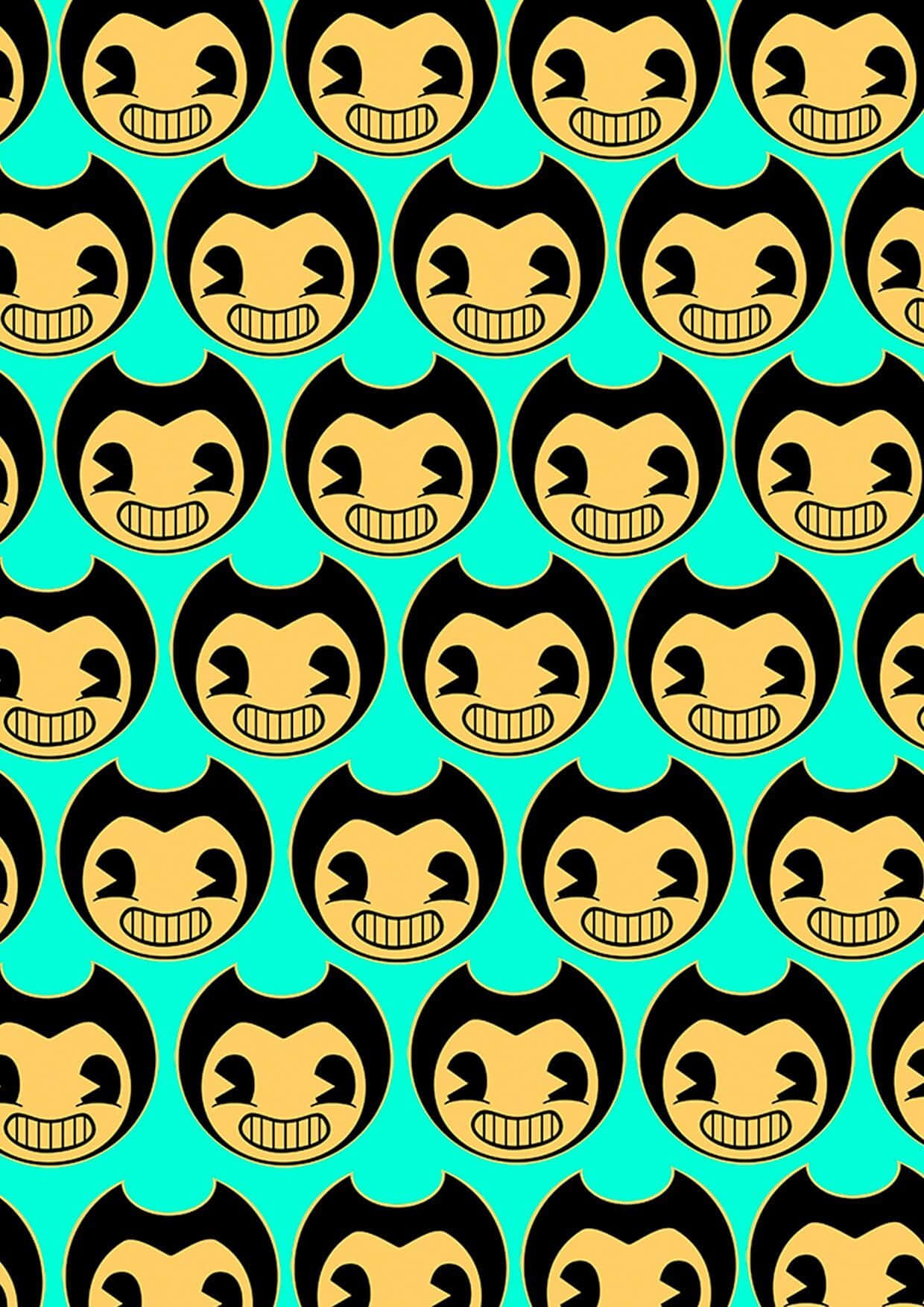 Bendy, yellow cartoon faces, wide grins, HD Phone Wallpaper