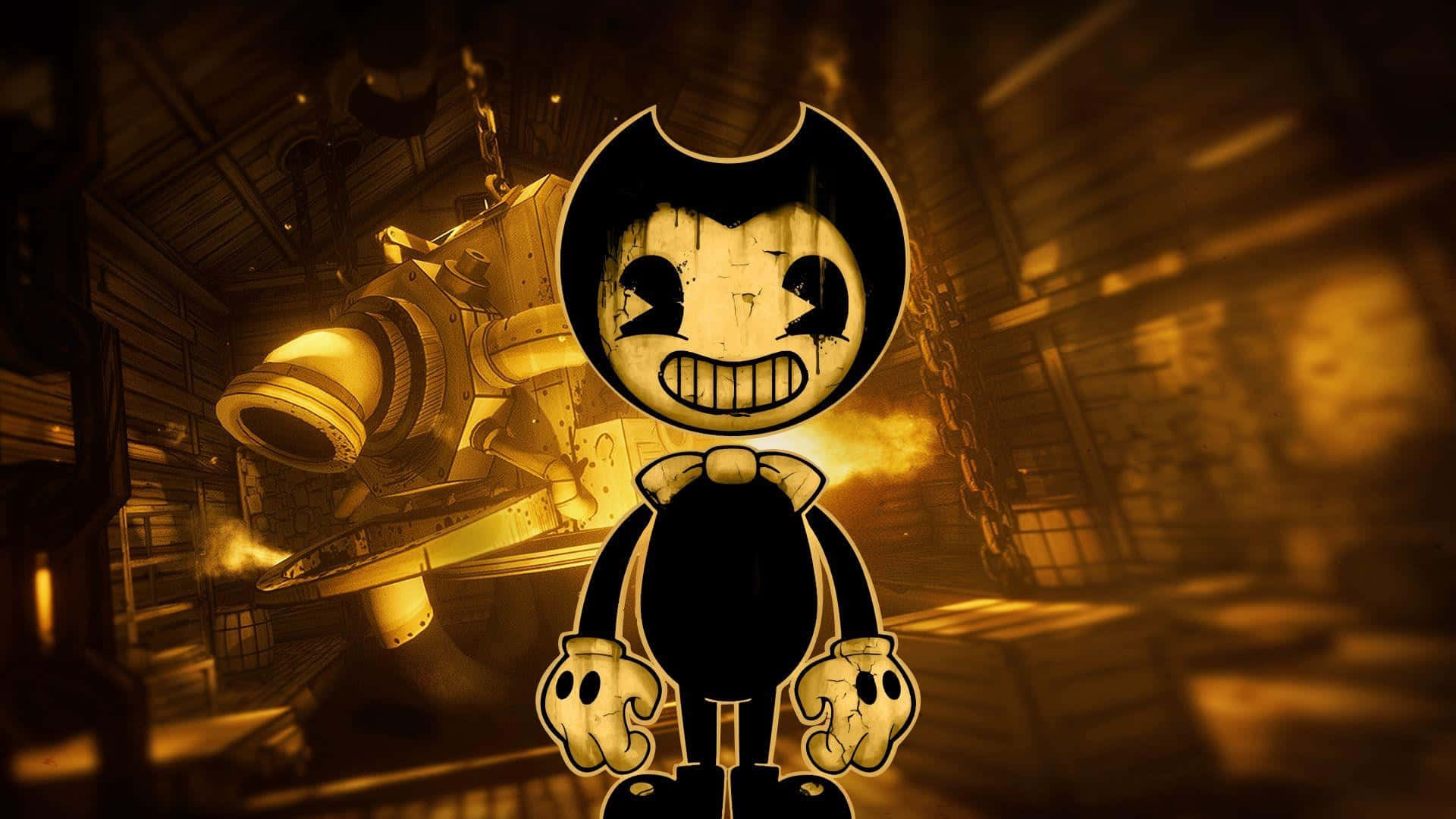 Bendy, black and white, wide grin, Full HD Desktop Wallpaper