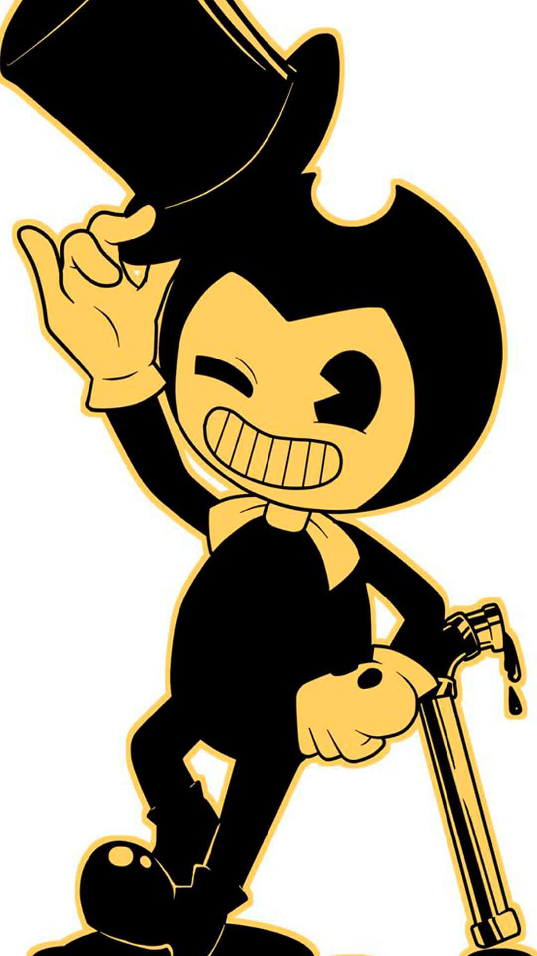 Bendy, black hair, yellow face, Full HD Phone Wallpaper