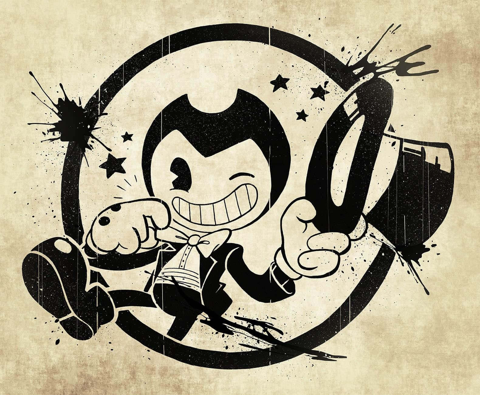 Bendy, cartoon boy in a suit, megaphone, HD Desktop Wallpaper