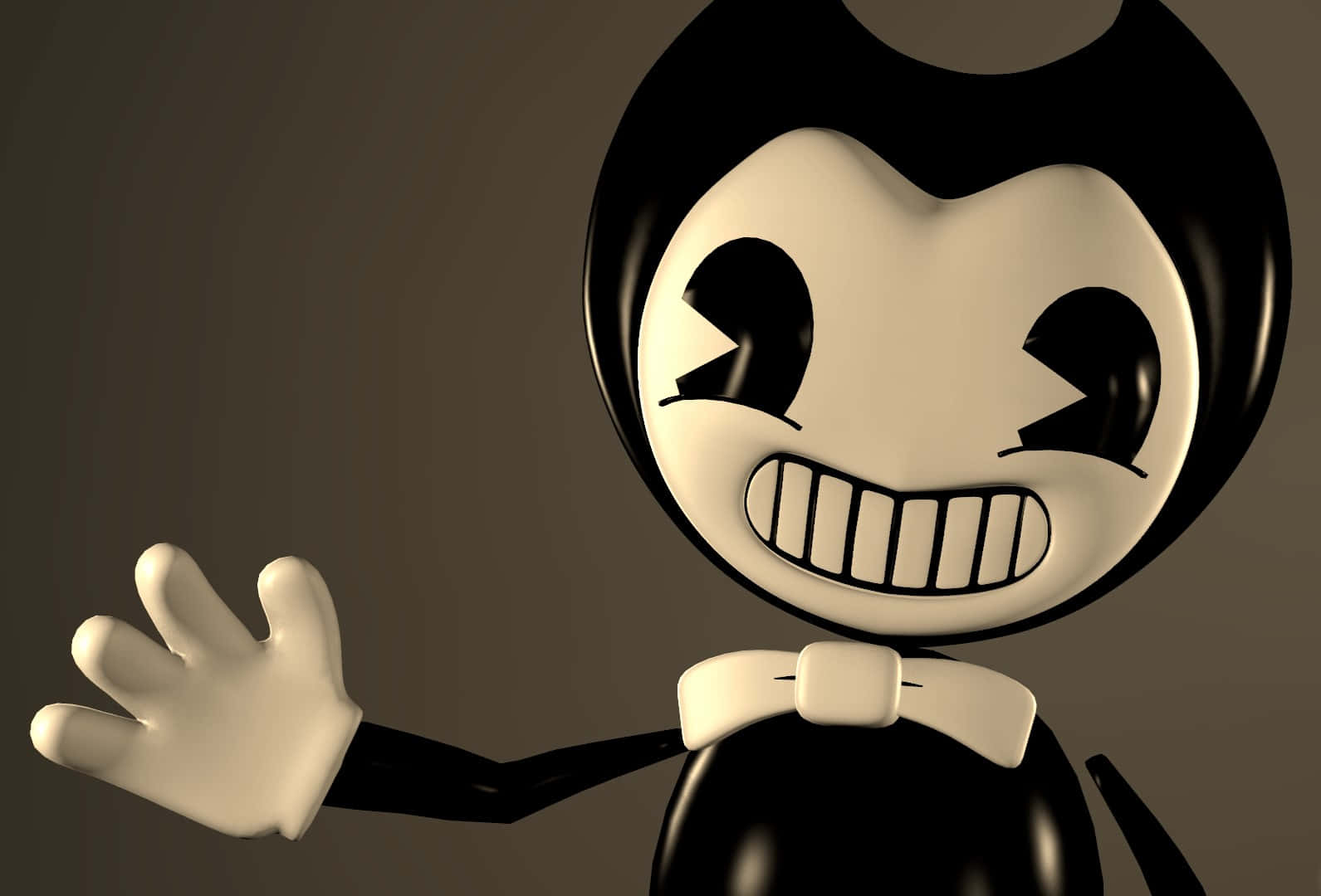 Bendy, stylized cartoon character, wide grin, HD Desktop Wallpaper