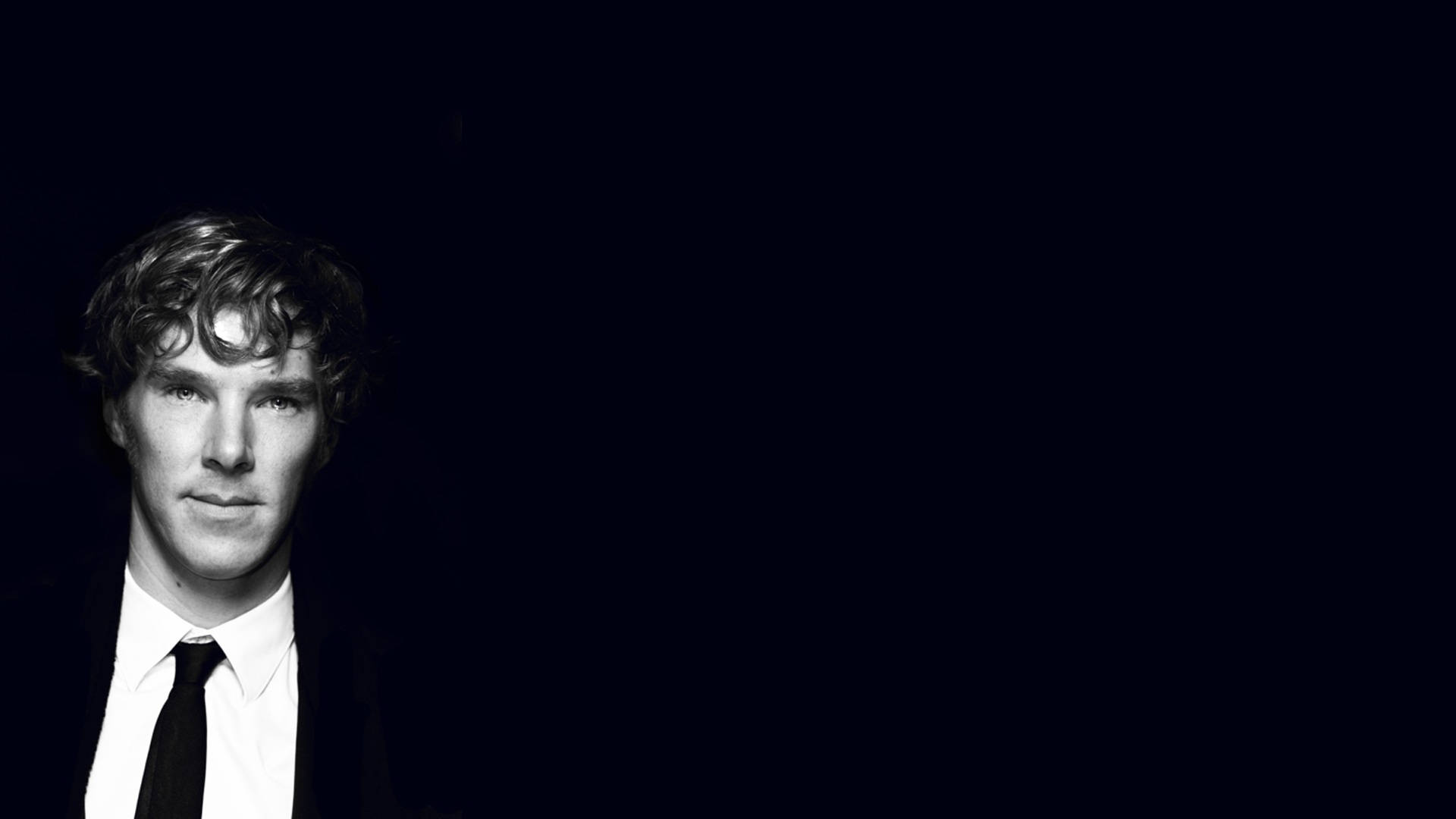 Benedict Cumberbatch, monochrome, suit, Full HD Desktop Wallpaper