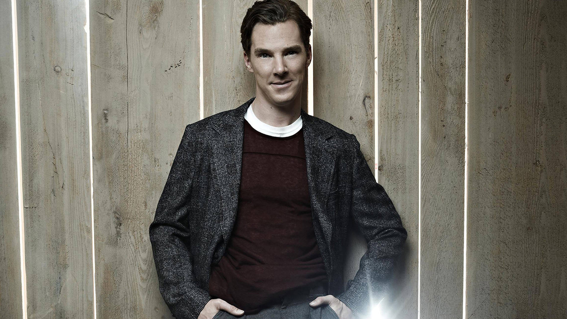Benedict Cumberbatch, textured blazer, maroon sweater, Full HD Desktop Wallpaper