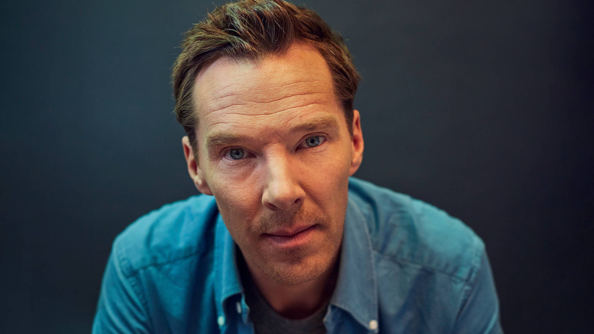 Benedict Cumberbatch, intense blue eyes, tousled brown hair, Full HD Desktop Wallpaper