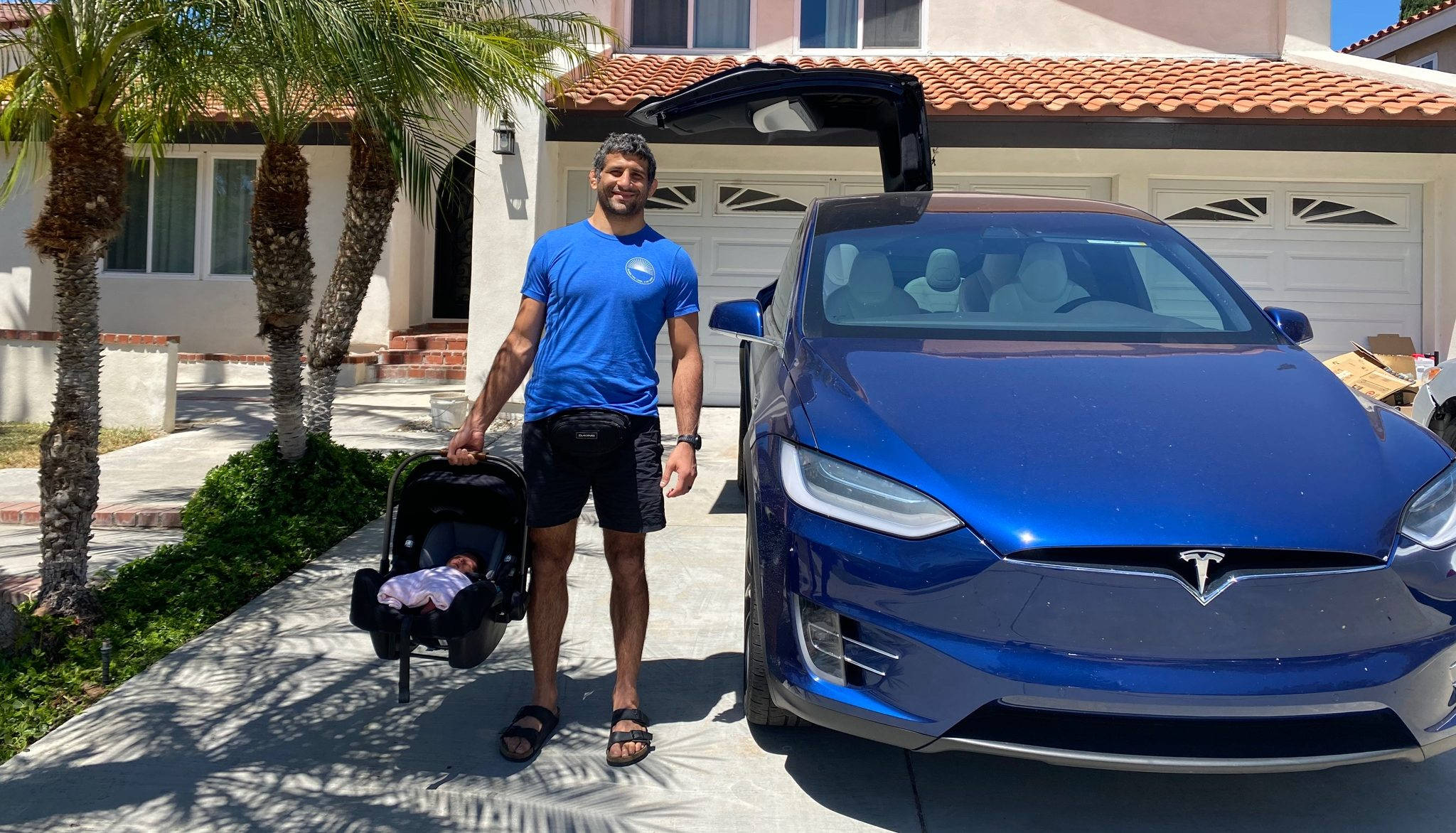 Beneil Dariush, blue Tesla, shiny blue, Full HD Desktop Wallpaper