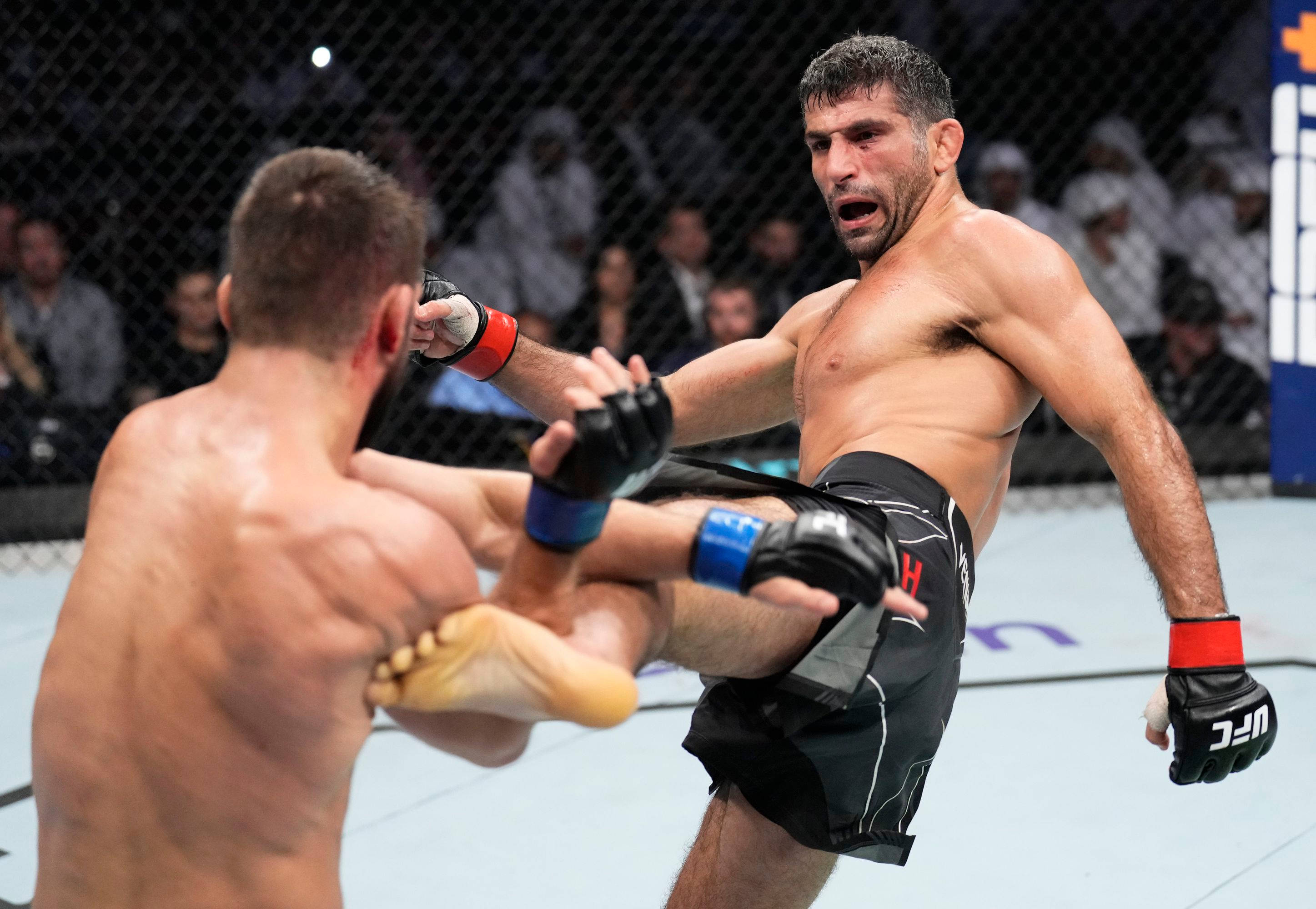 Beneil Dariush, cage, high kick, 2K Desktop Wallpaper