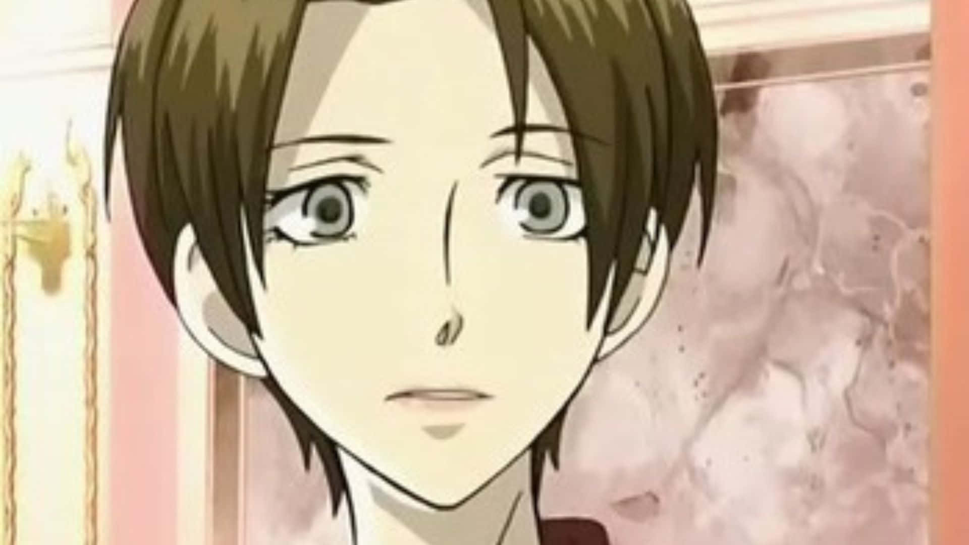 Benio Amakusa, brown hair, wide green eyes, Full HD Desktop Wallpaper