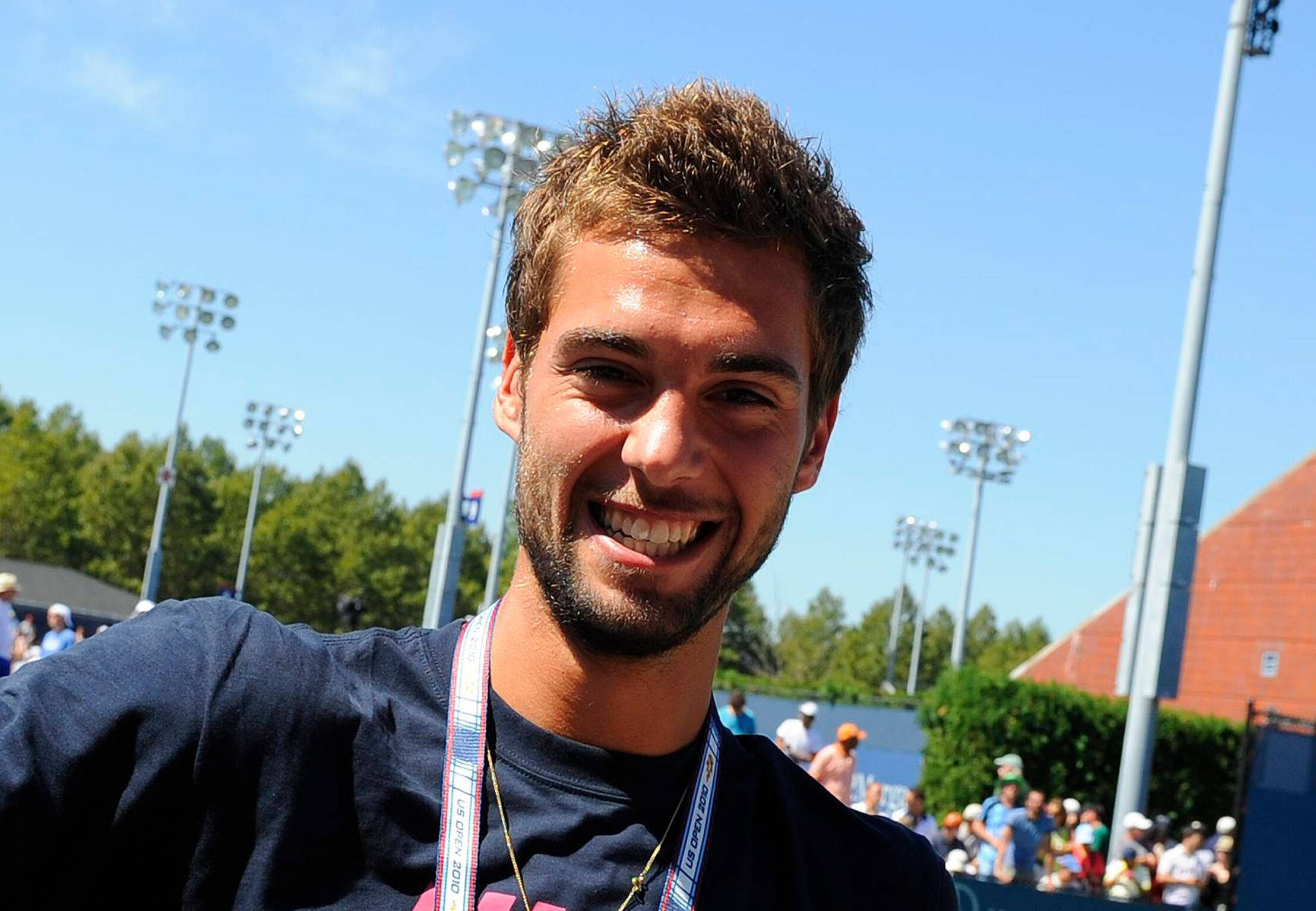 Benoit Paire, smiling, tousled hair, Full HD Desktop Wallpaper