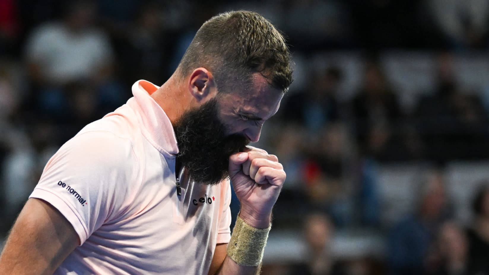 Benoit Paire, light pink shirt, fist pump, HD Desktop Wallpaper