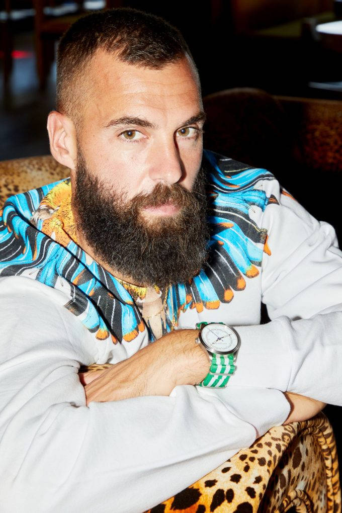 Benoit Paire, colorful patterned hoodie, green watch, SD Phone Wallpaper