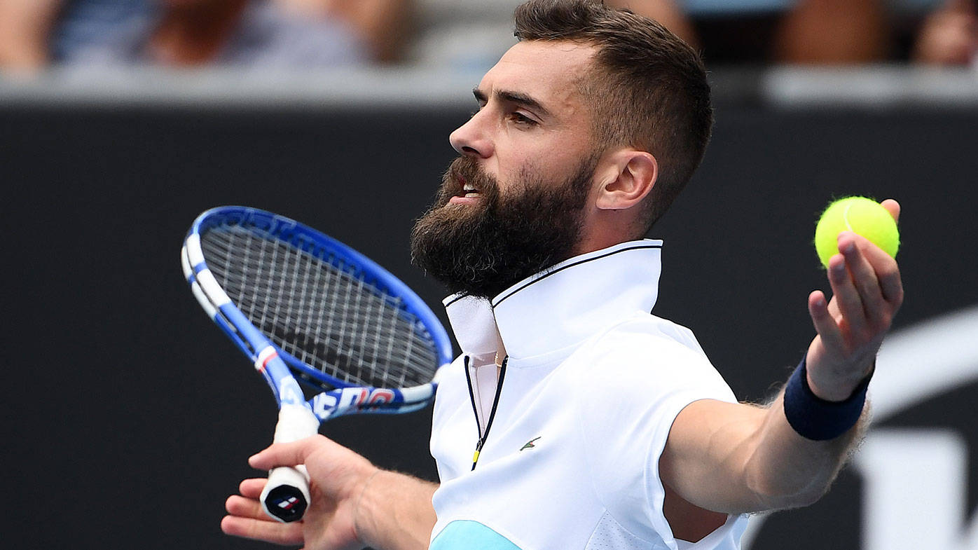 Benoit Paire, white shirt, racket, HD Desktop Wallpaper