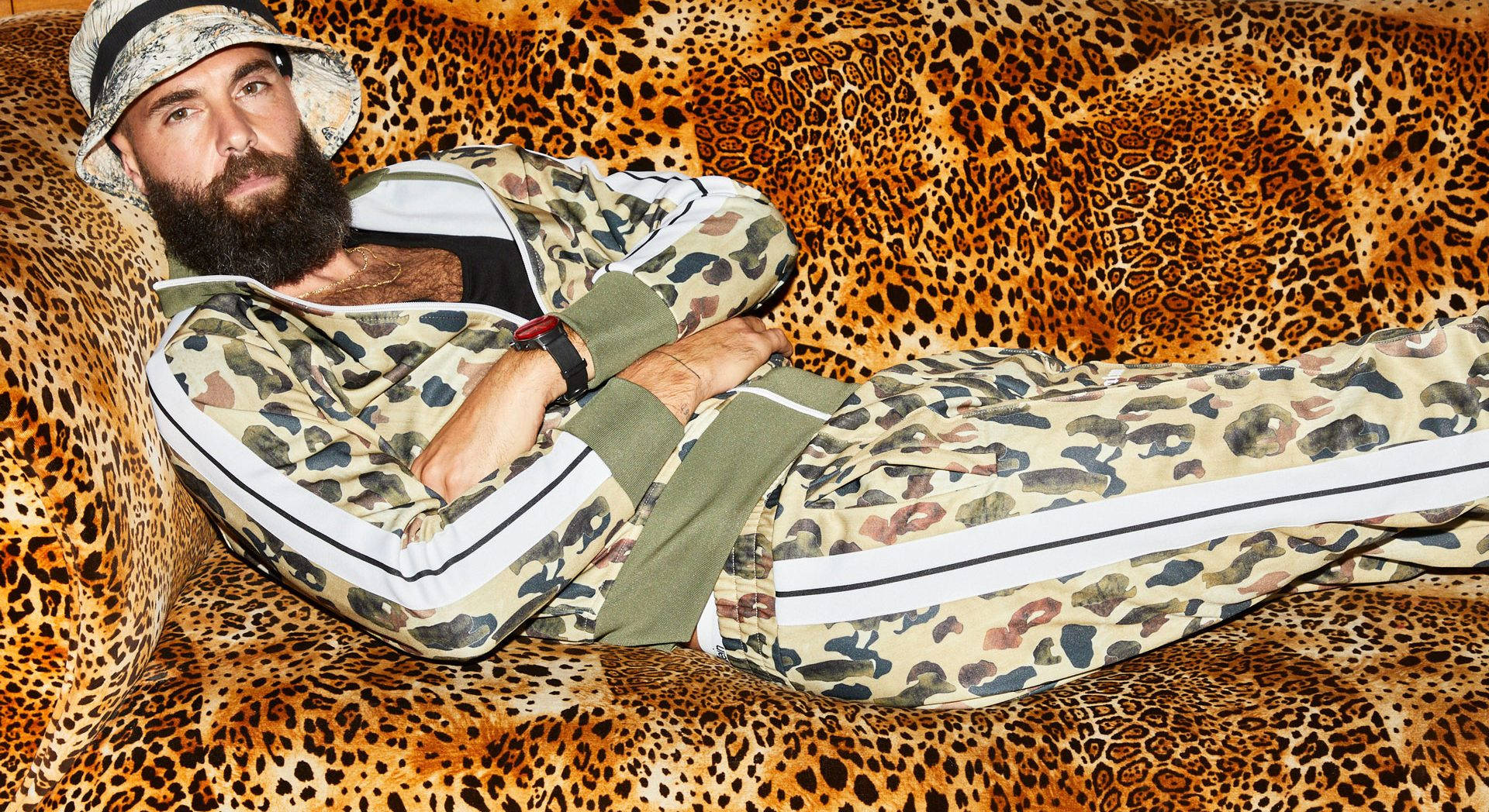Benoit Paire, leopard print, tracksuit, Full HD Desktop Wallpaper
