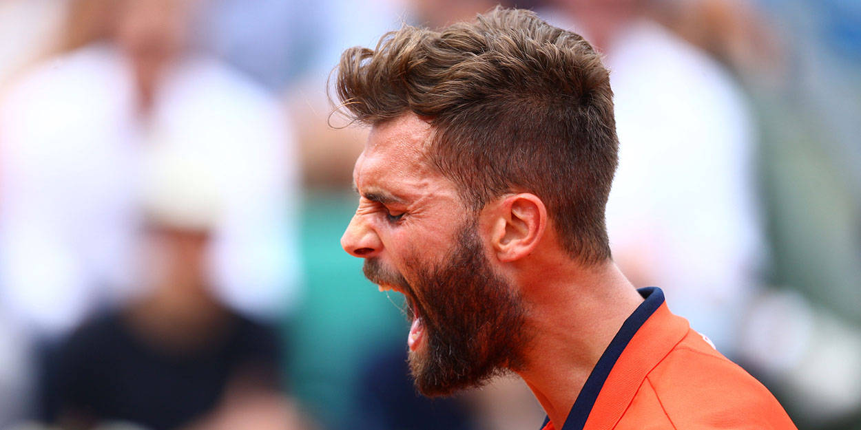Benoit Paire, tennis match, orange shirt, SD Desktop Wallpaper