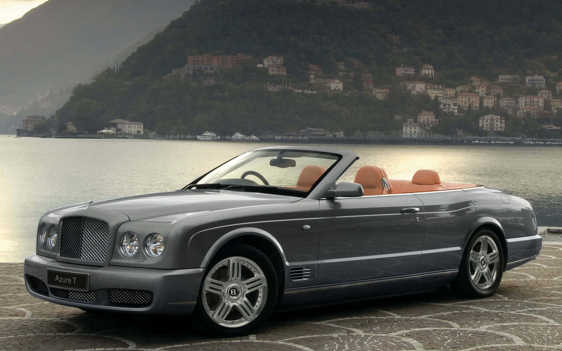 Bentley Azure, silver, tan leather seats, Full HD Desktop Wallpaper