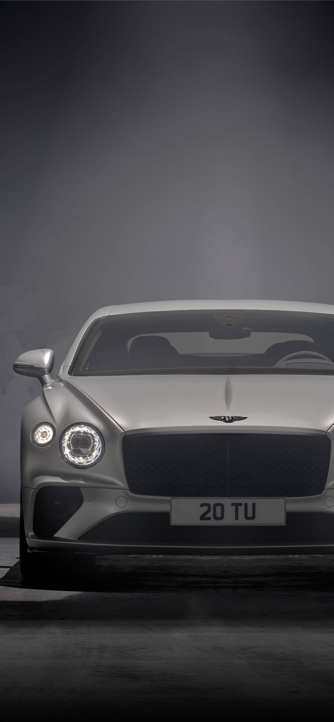 Bentley, silver, greyscale, 2K Phone Wallpaper