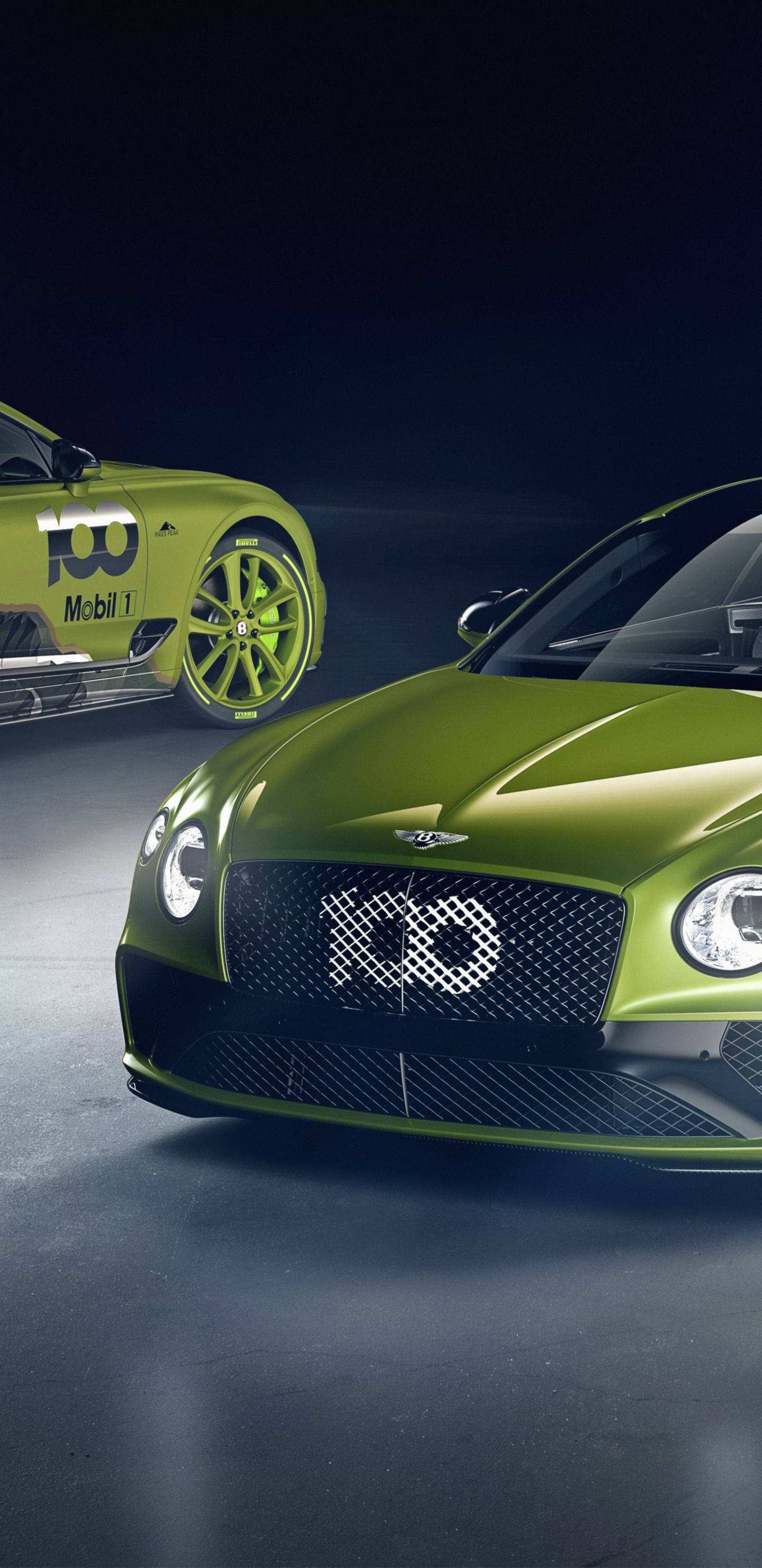 Bentley, lime green, sports cars, 2K Phone Wallpaper