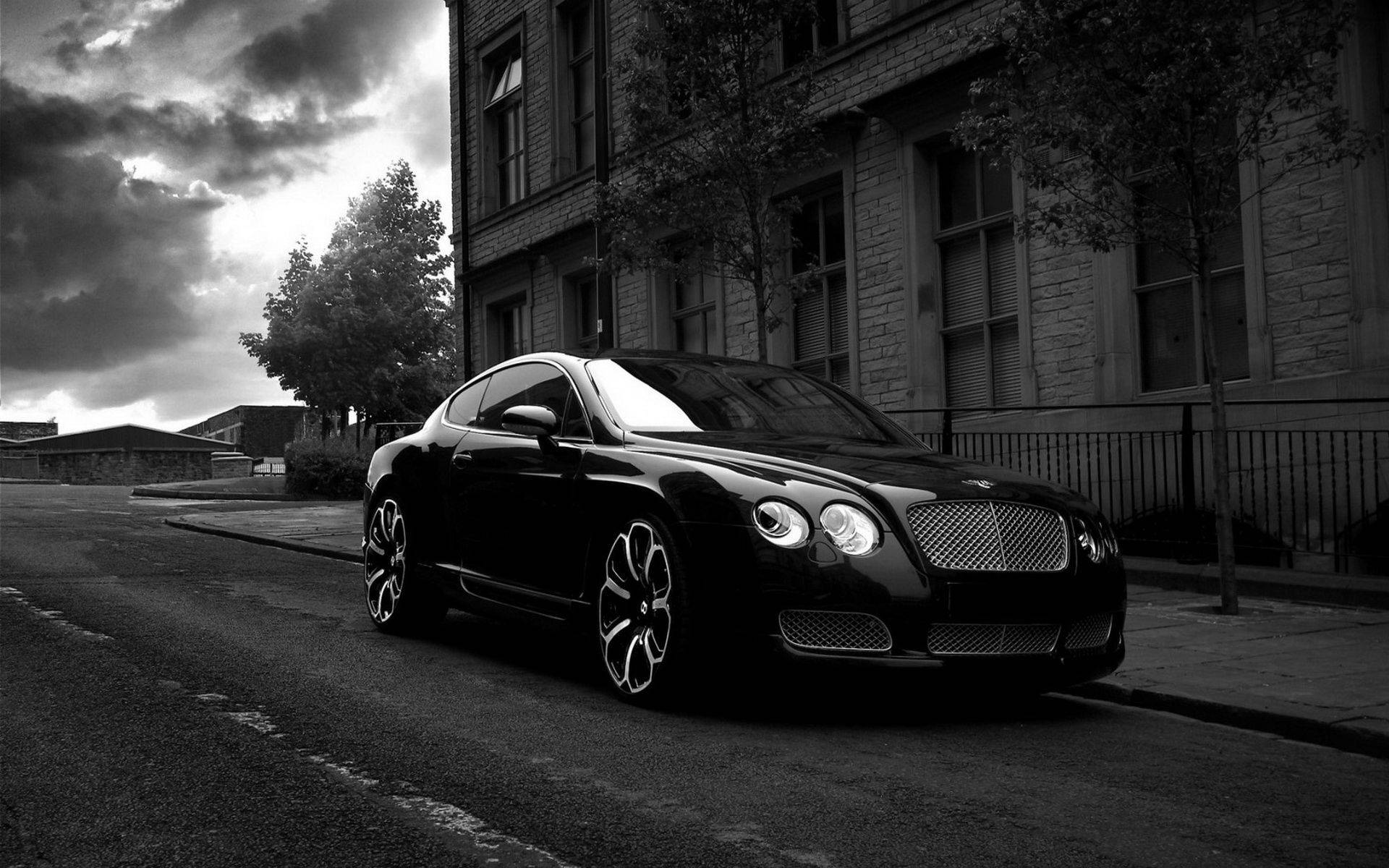 Bentley Continental GT, black, urban street, Full HD Desktop Wallpaper