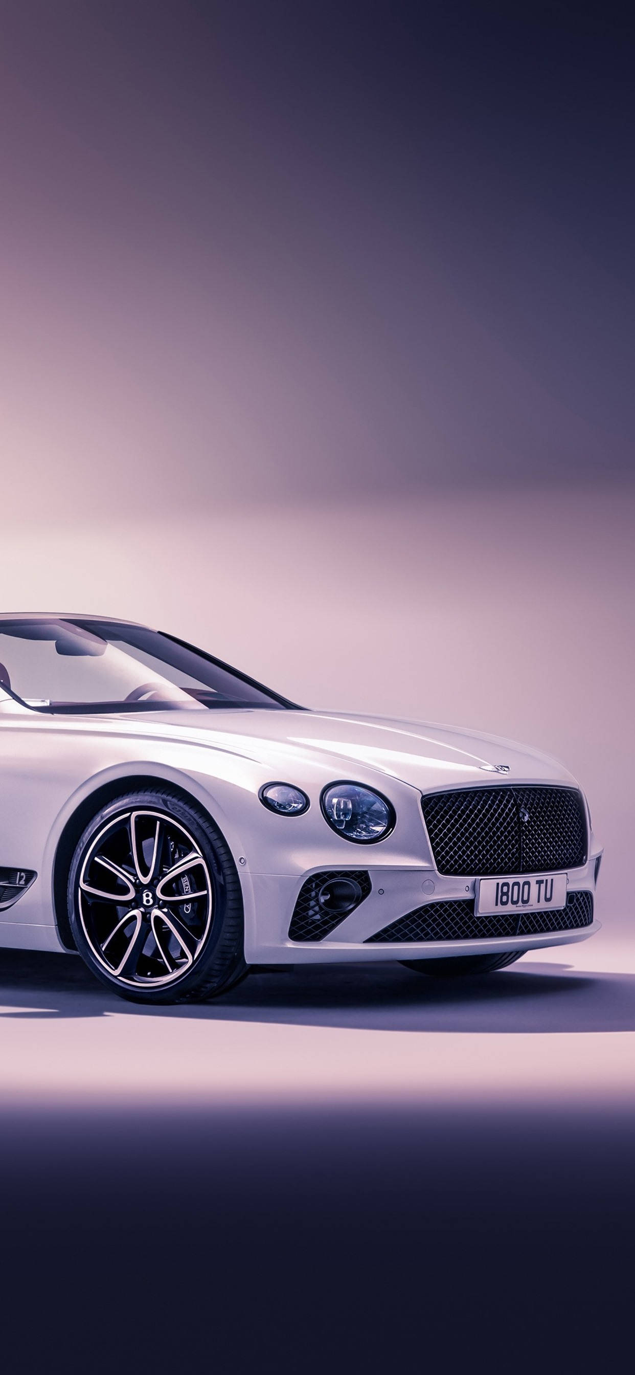 2021 Bentley Continental GT, white, purple lighting, 2K Phone Wallpaper