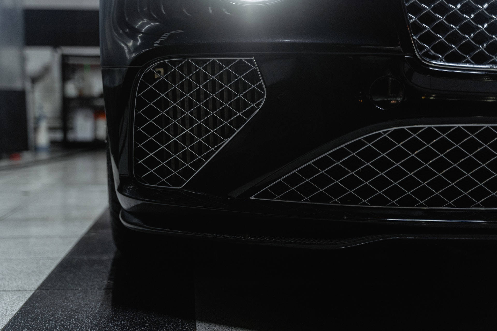 Bentley Continental GT, black, front grille, Full HD Desktop Wallpaper