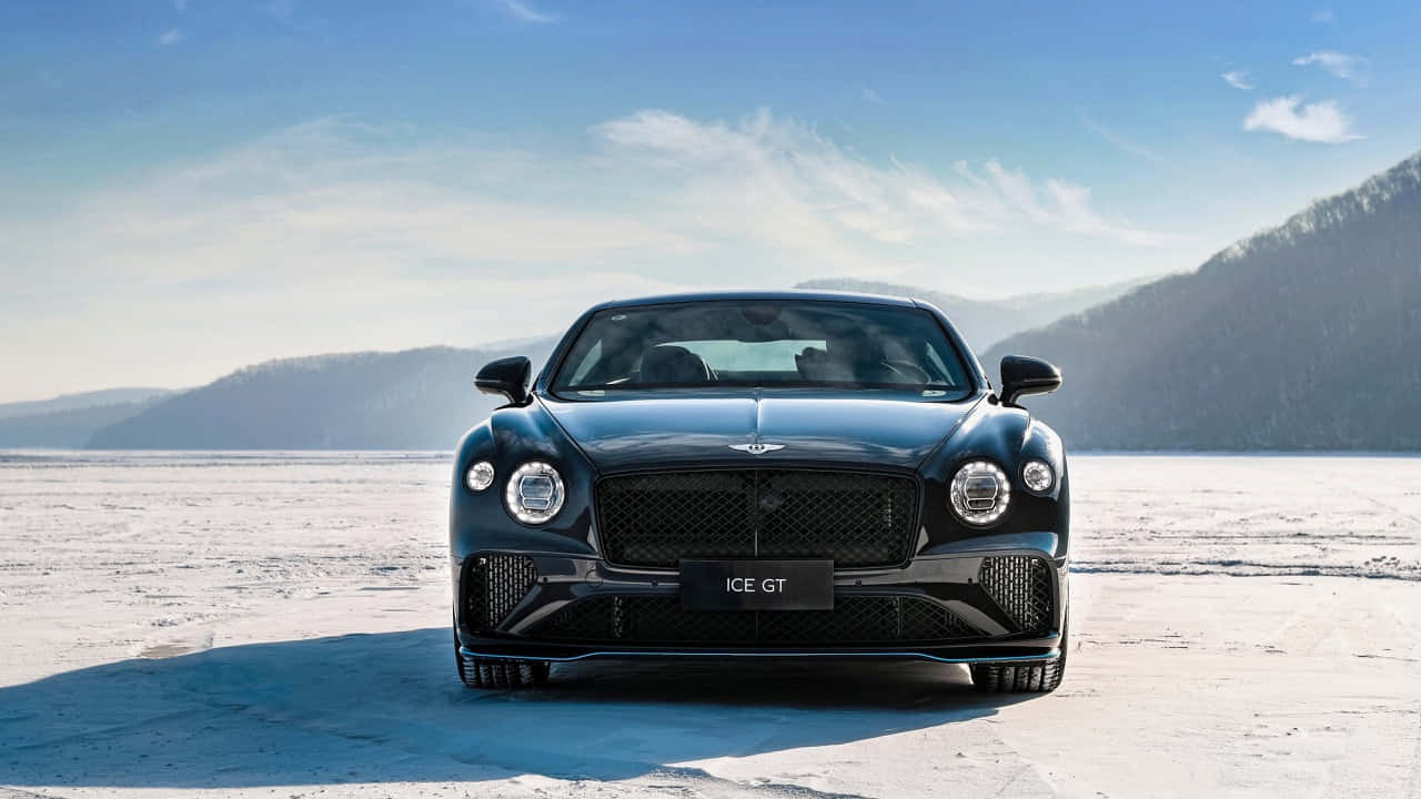 Bentley Continental GT, black, snowy plain, HD Desktop Wallpaper
