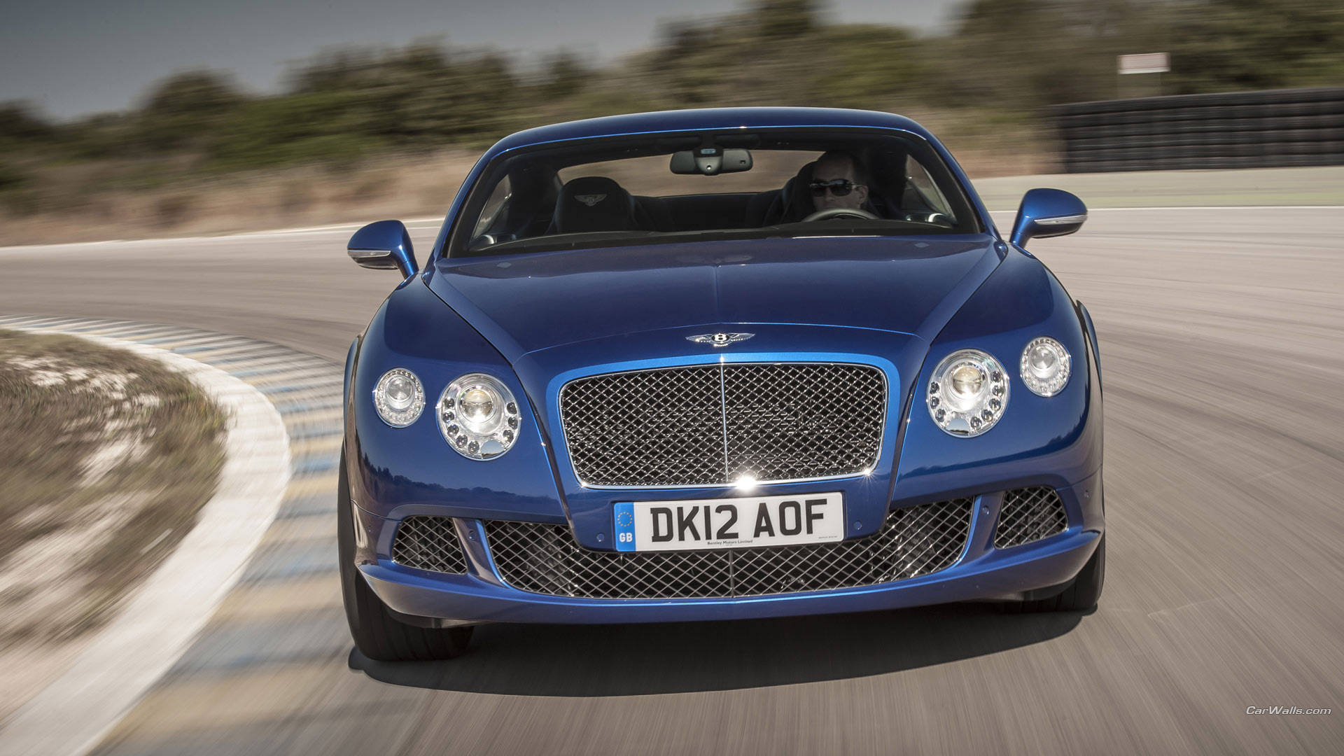 Bentley Continental GT, racing, blue, Full HD Desktop Wallpaper