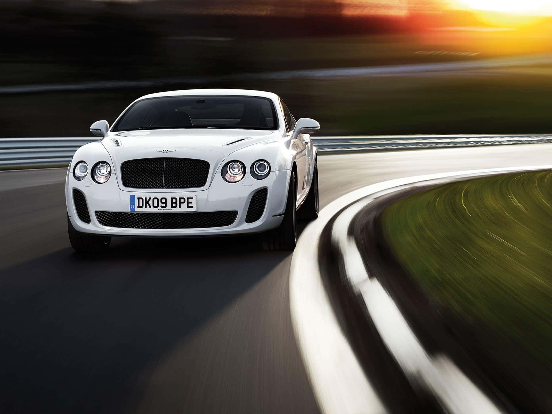 Bentley Continental GT, white, curving road, Full HD Desktop Wallpaper