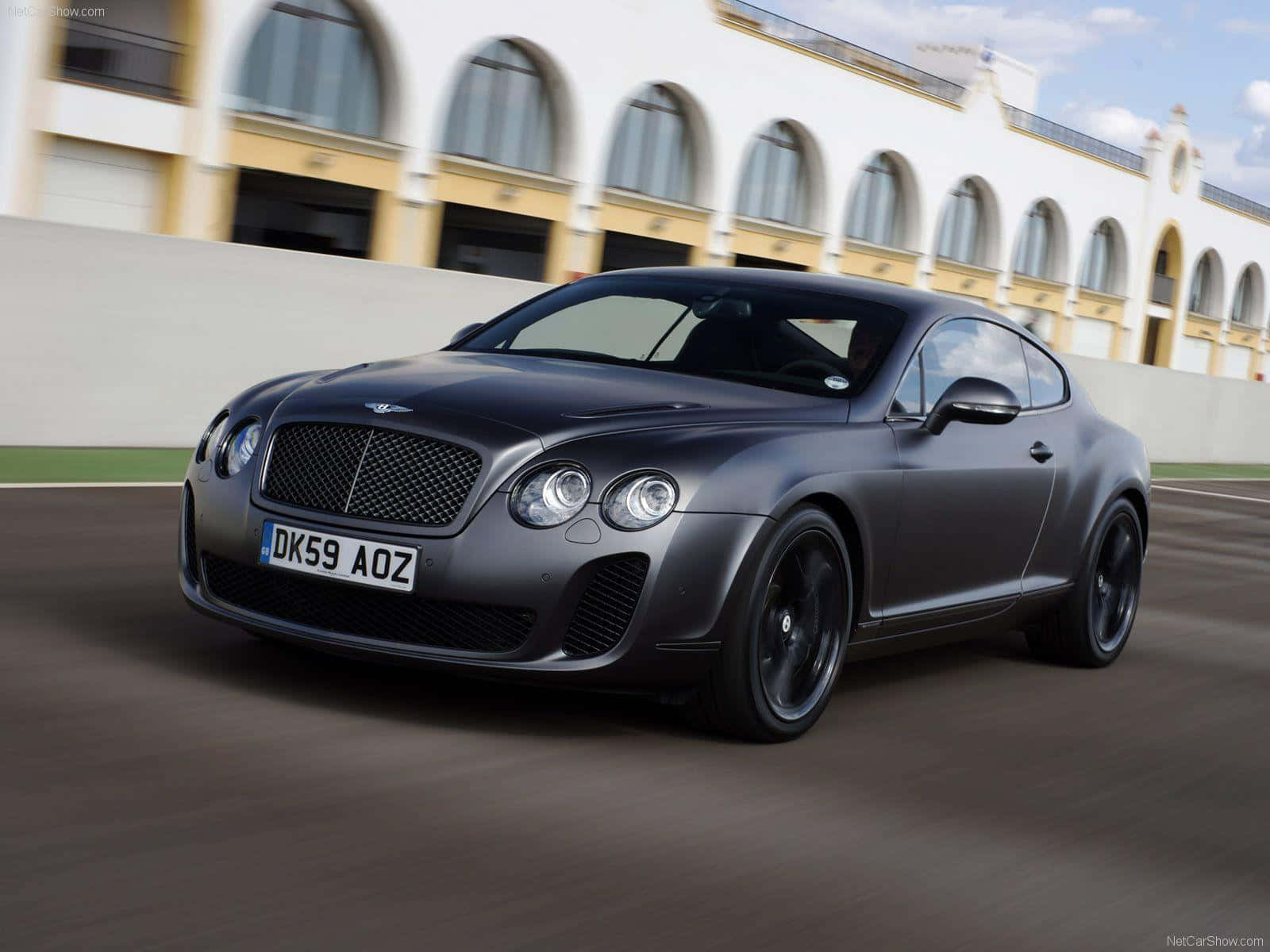 Bentley Continental GT, matte black, track, HD Desktop Wallpaper