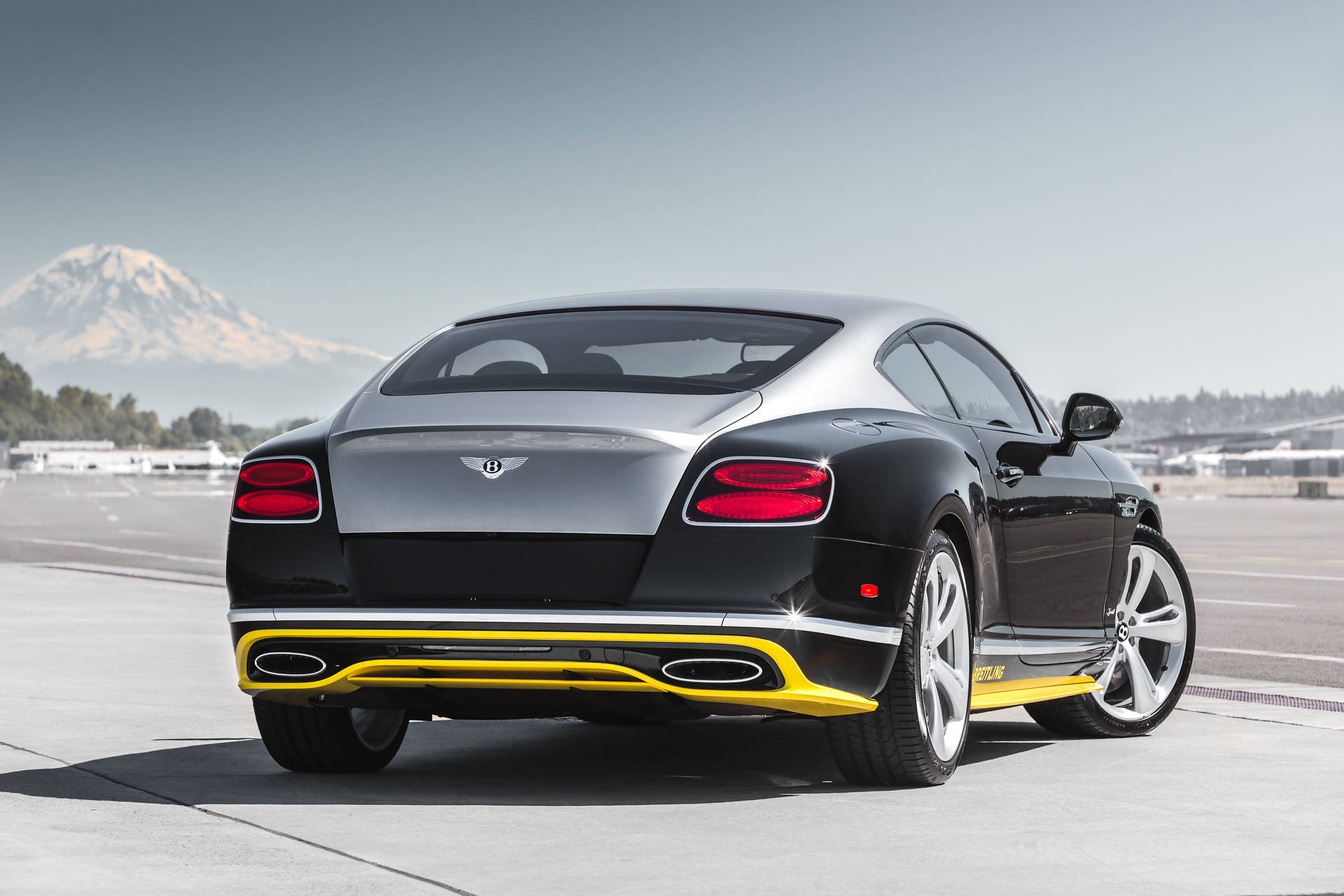 Bentley Continental GT, black, yellow accents, Full HD Desktop Wallpaper