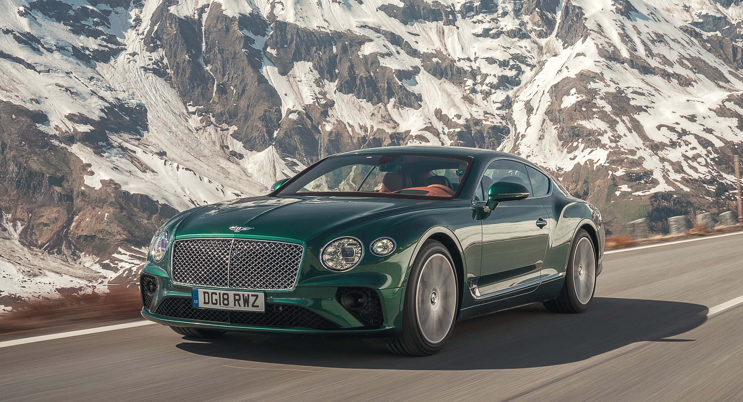 Bentley Continental GT, green, winding mountain road, Full HD Desktop Wallpaper